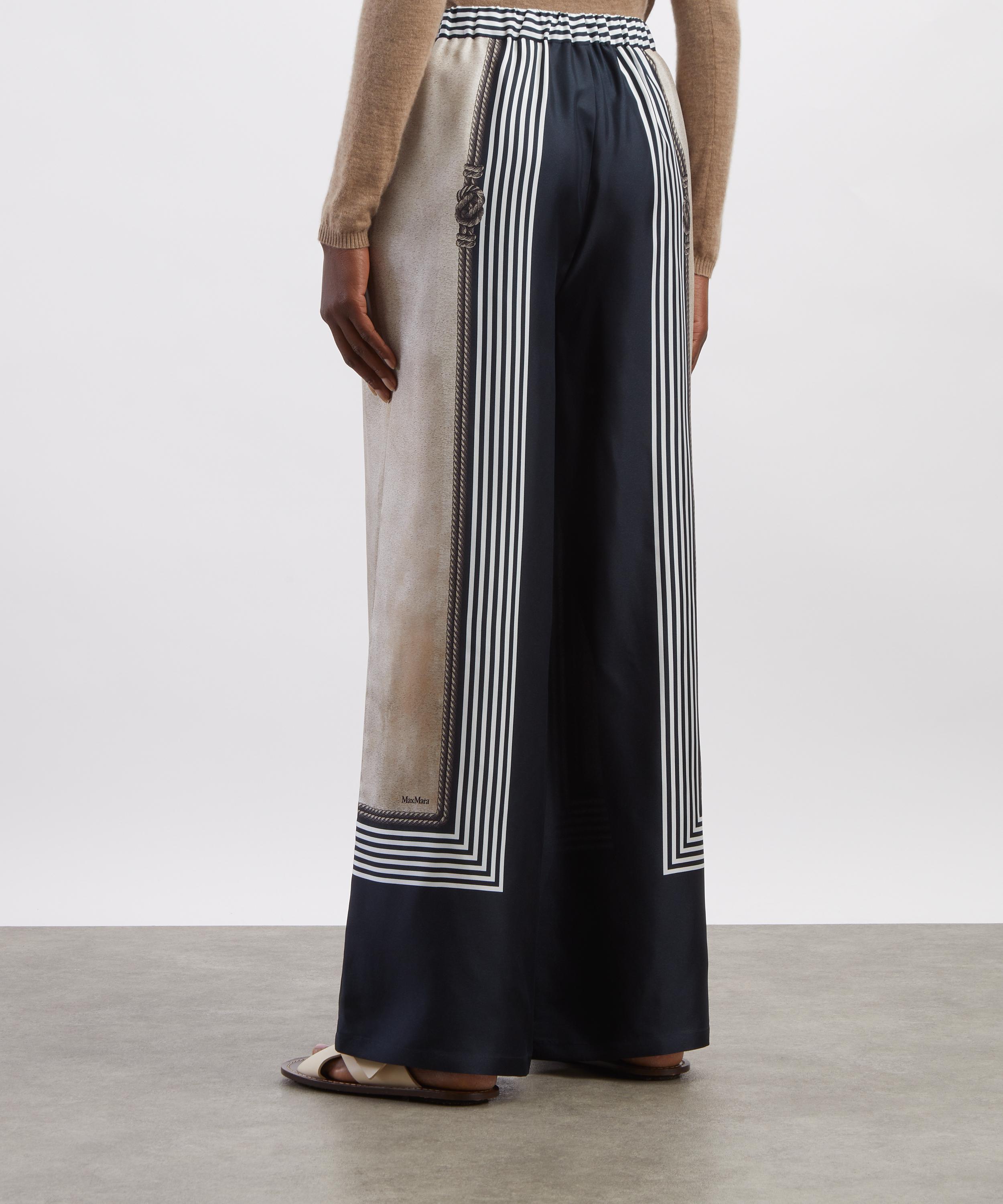Max Mara - Carabo Wide-Leg Silk Twill Trousers image number 3