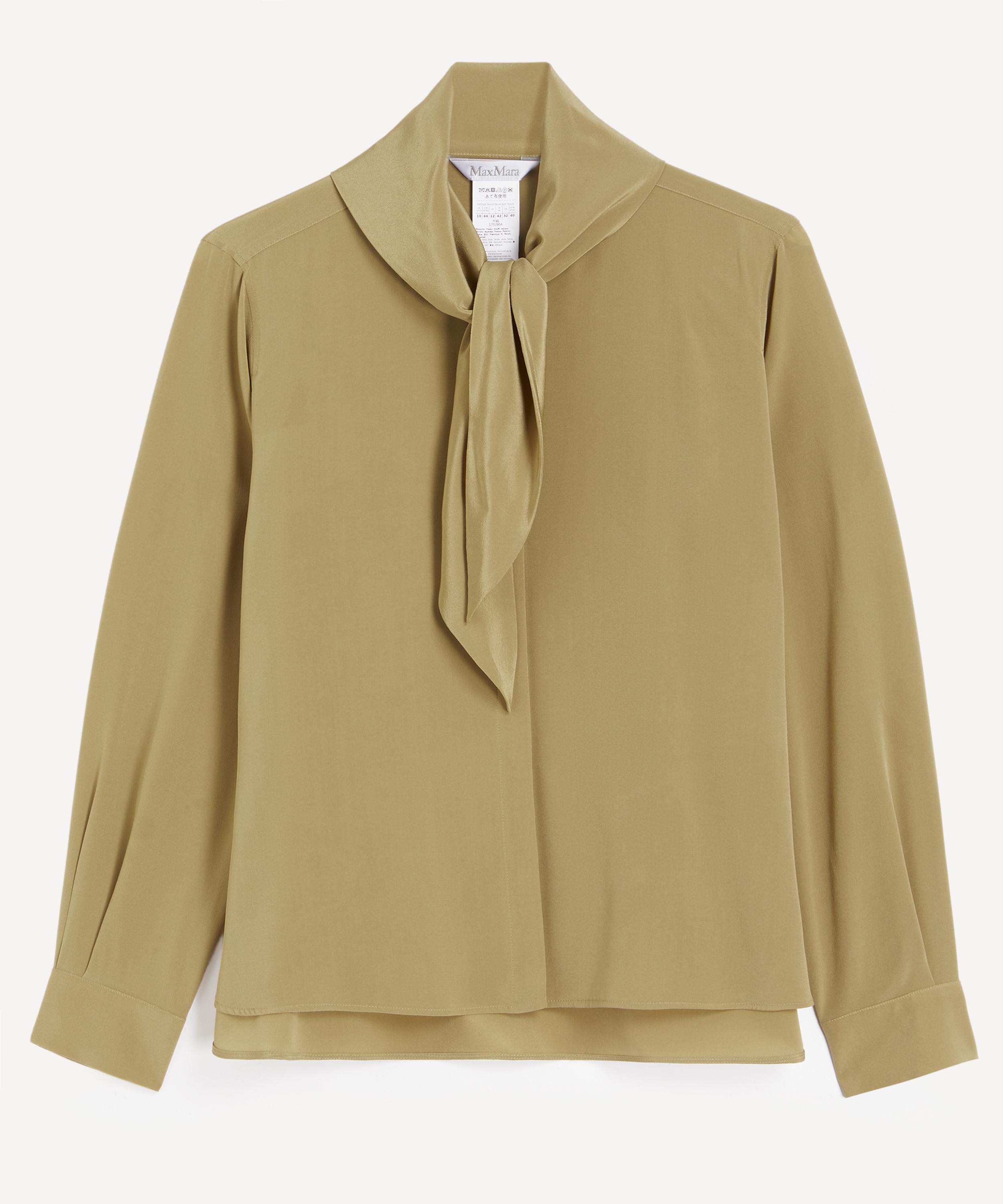 Max Mara - Dry Silk Scarf-Neck Shirt image number 0