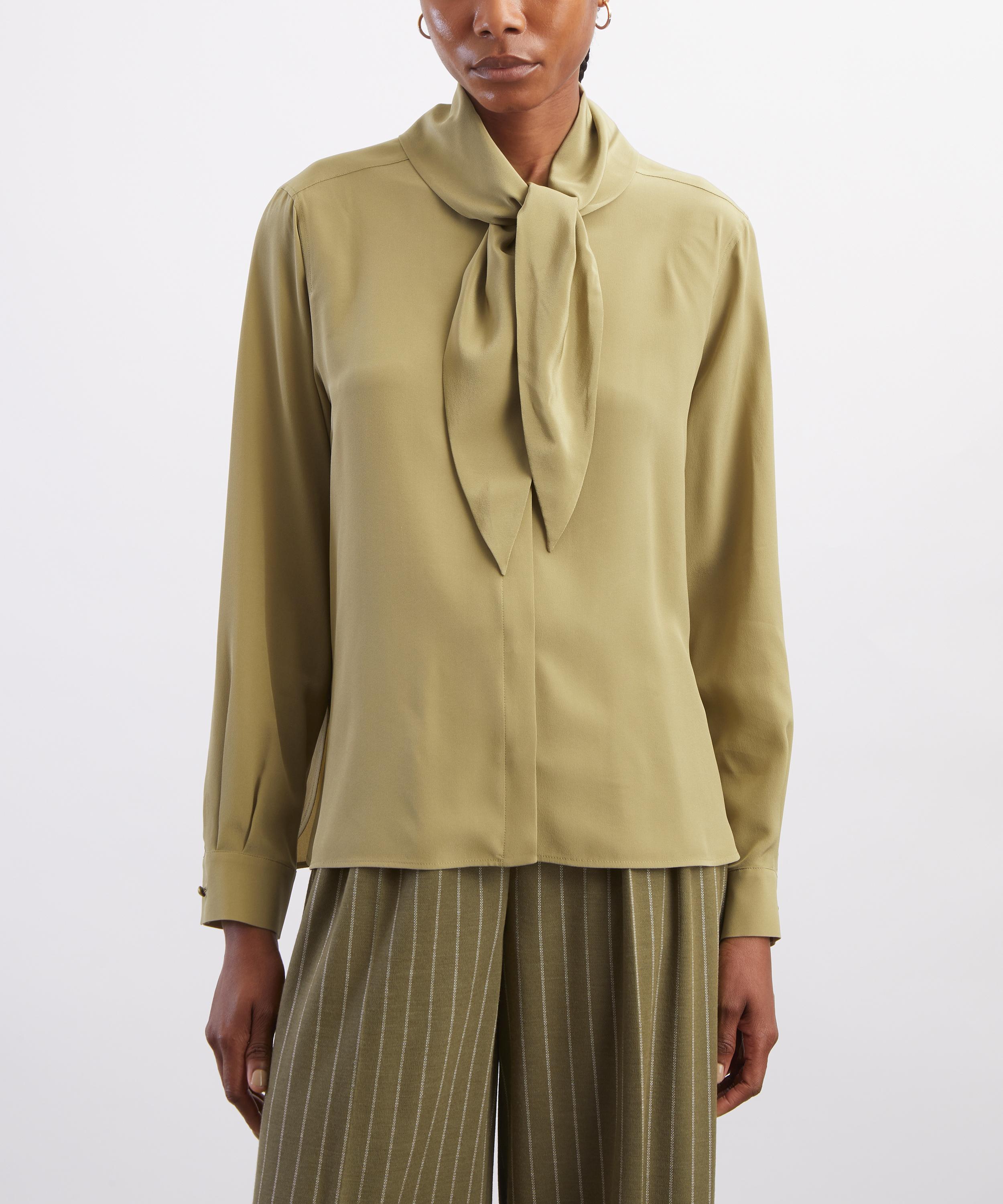 Max Mara - Dry Silk Scarf-Neck Shirt image number 2