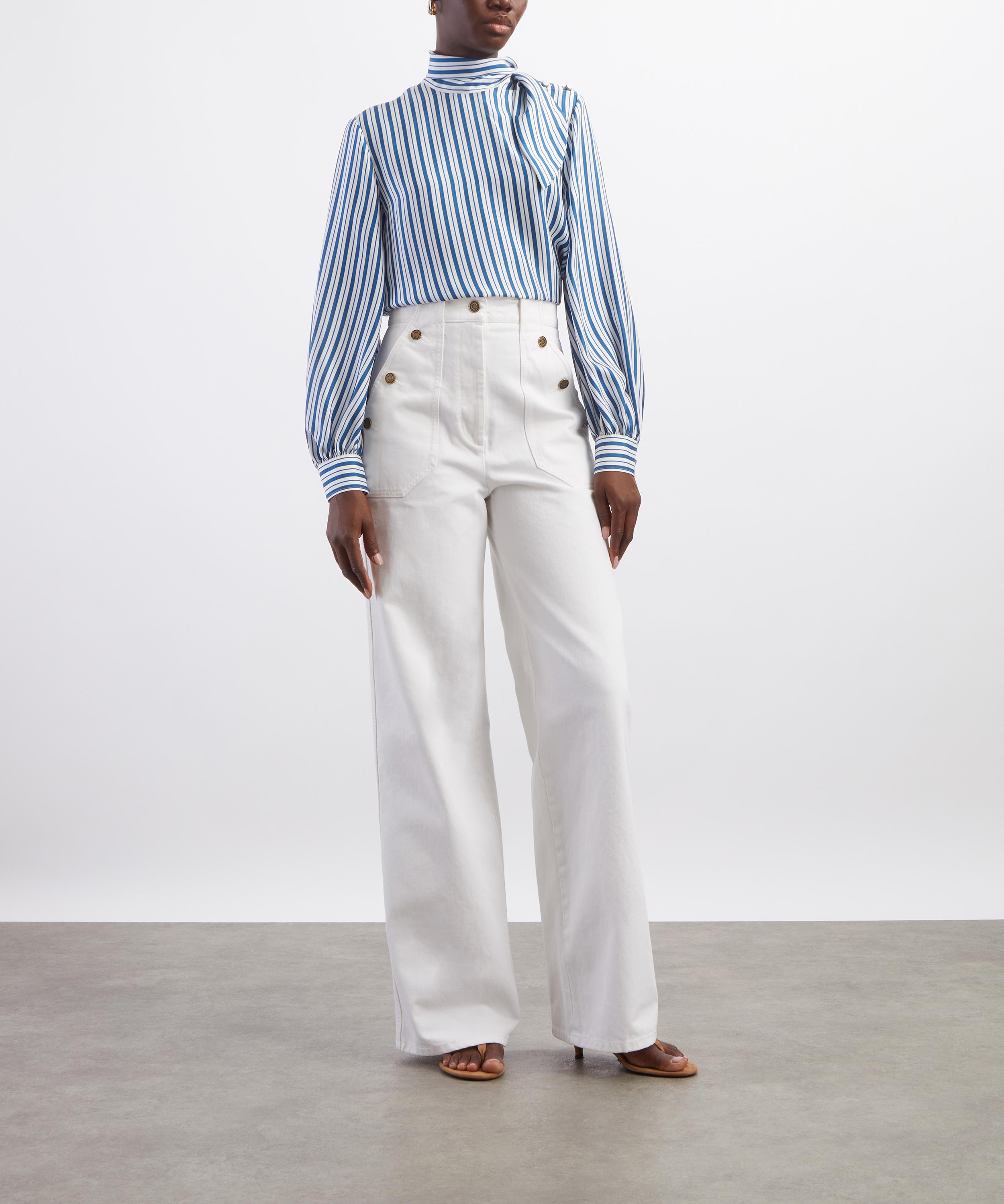 Max Mara - Badesse Cotton Bull Denim Wide-Leg Trousers image number 1