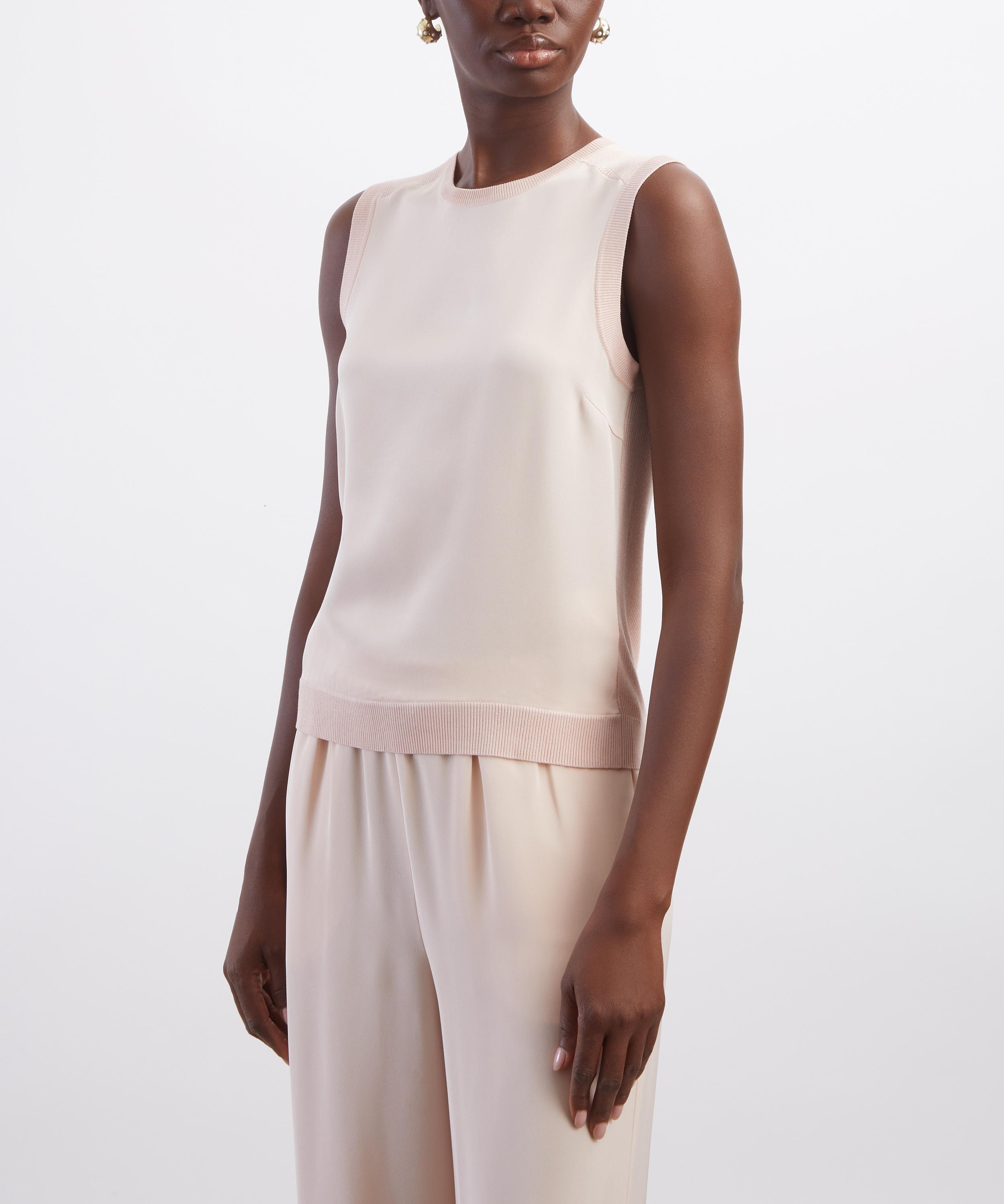 Max Mara - Pink Ginseng Sleeveless Cashmere-Silk Jumper image number 2
