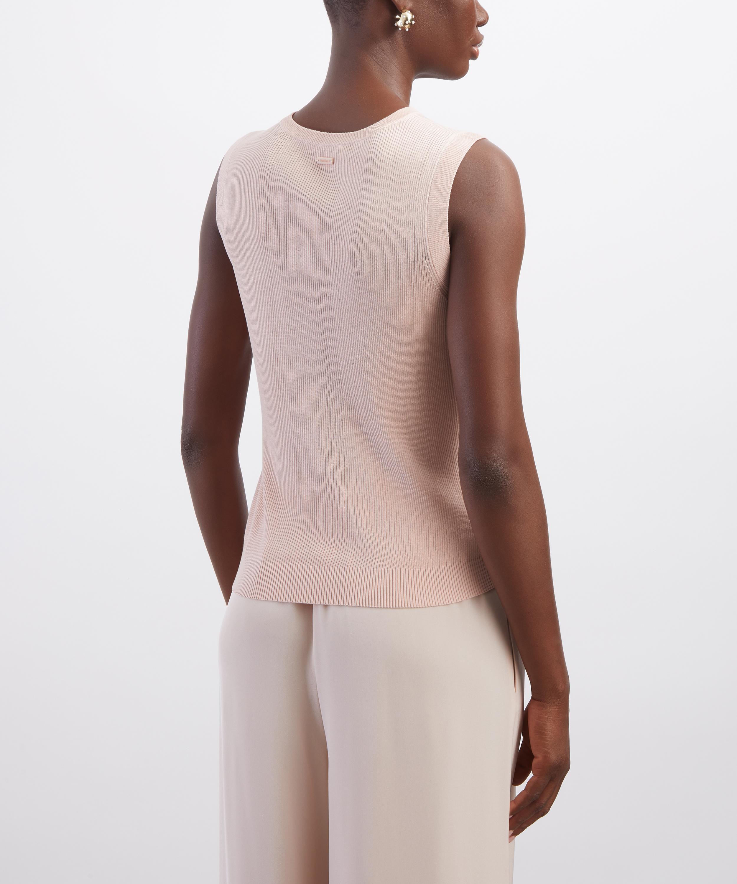 Max Mara - Pink Ginseng Sleeveless Cashmere-Silk Jumper image number 3