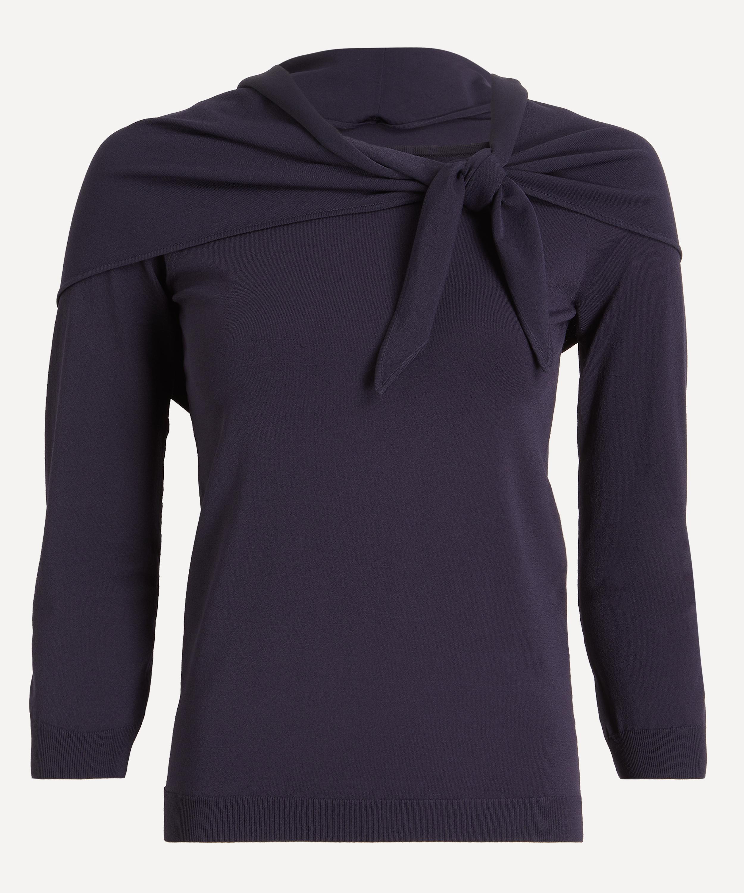 Max Mara - Navy Fenice Scarf Jumper image number 0
