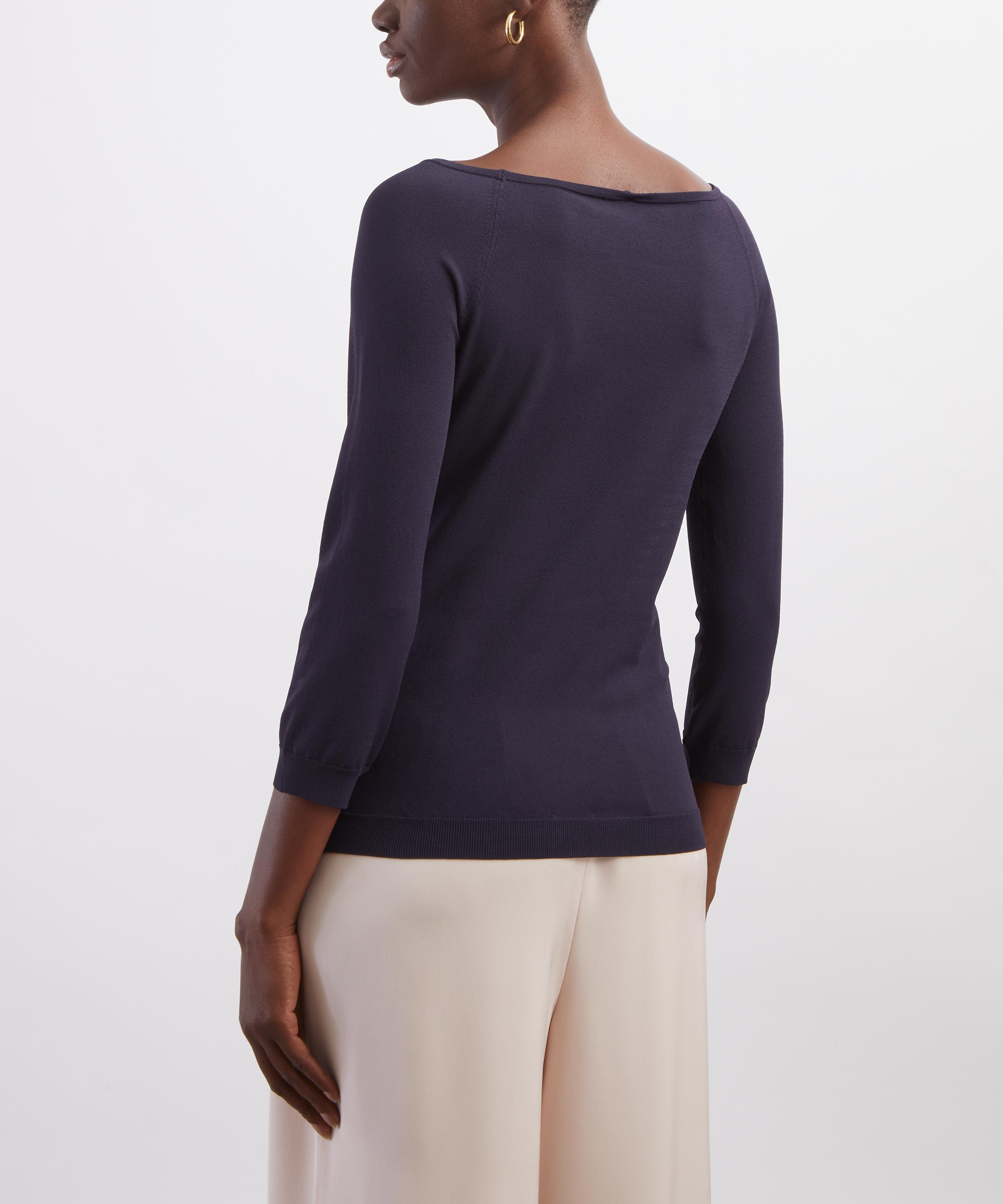 Max Mara - Navy Fenice Scarf Jumper image number 3