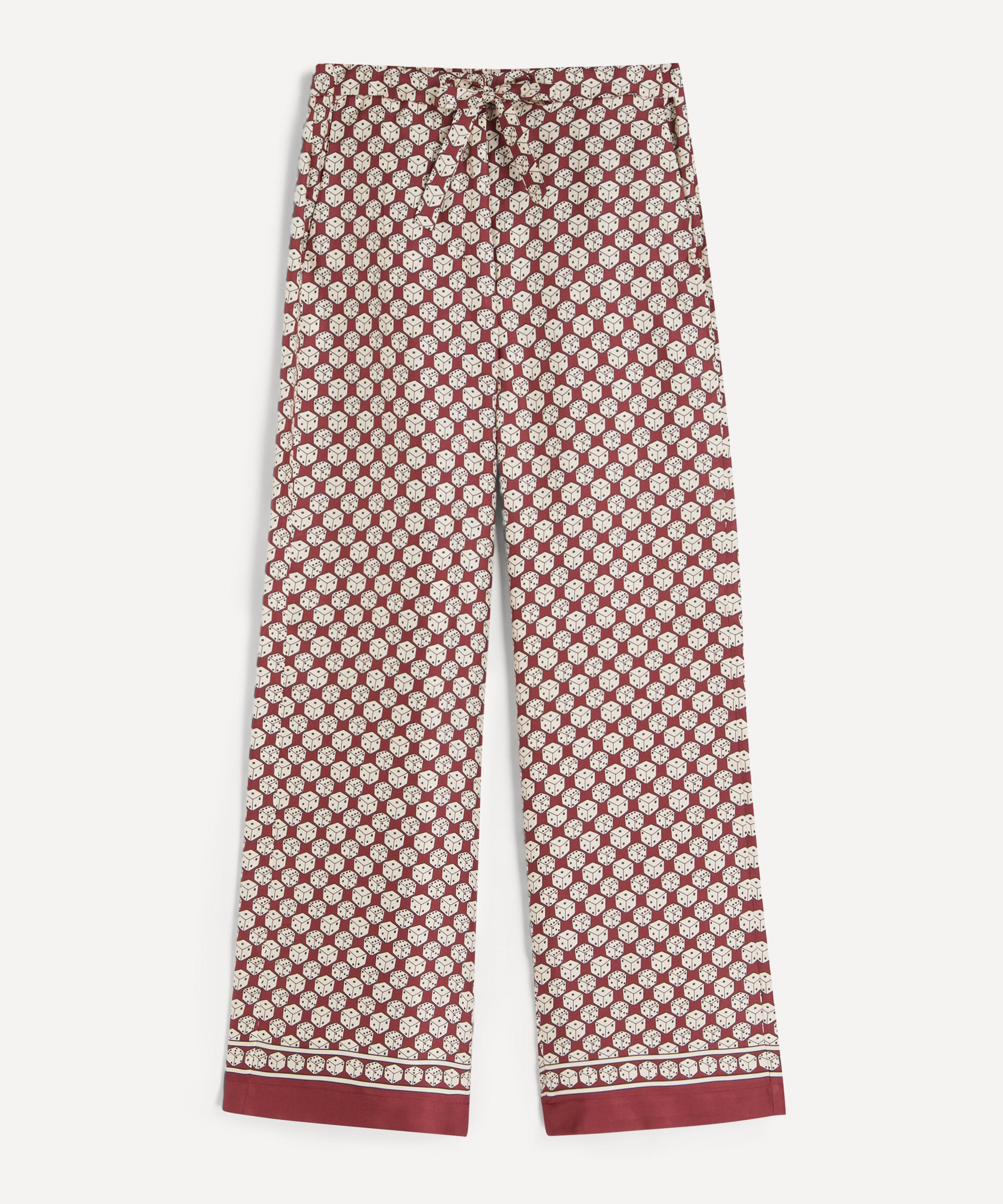 S Max Mara - Amelia Printed Drawstring Silk Twill Trousers image number 0