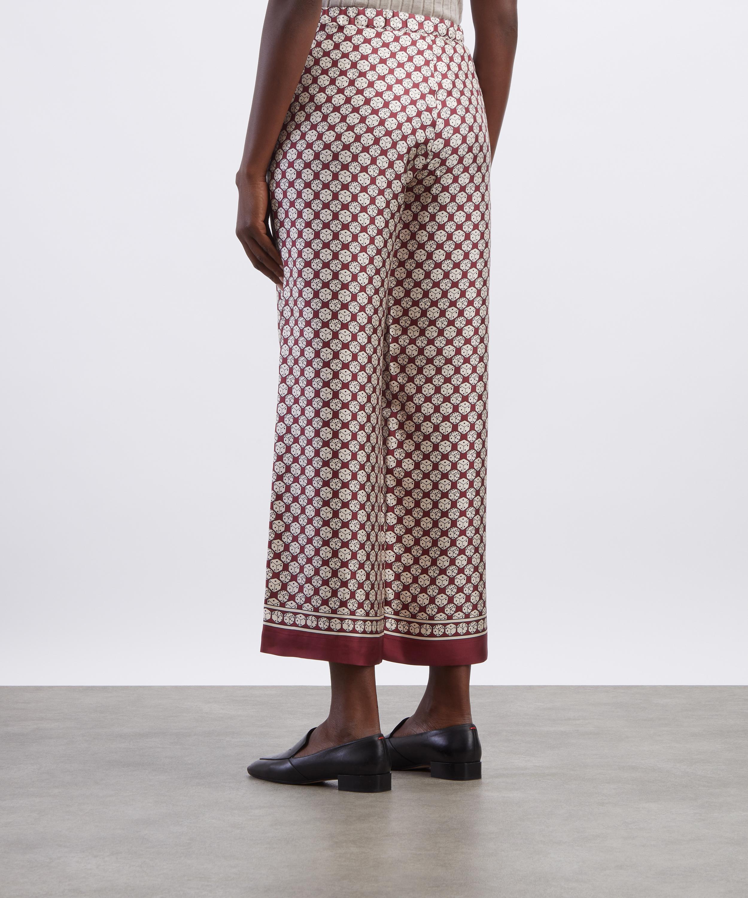 S Max Mara - Amelia Printed Drawstring Silk Twill Trousers image number 3