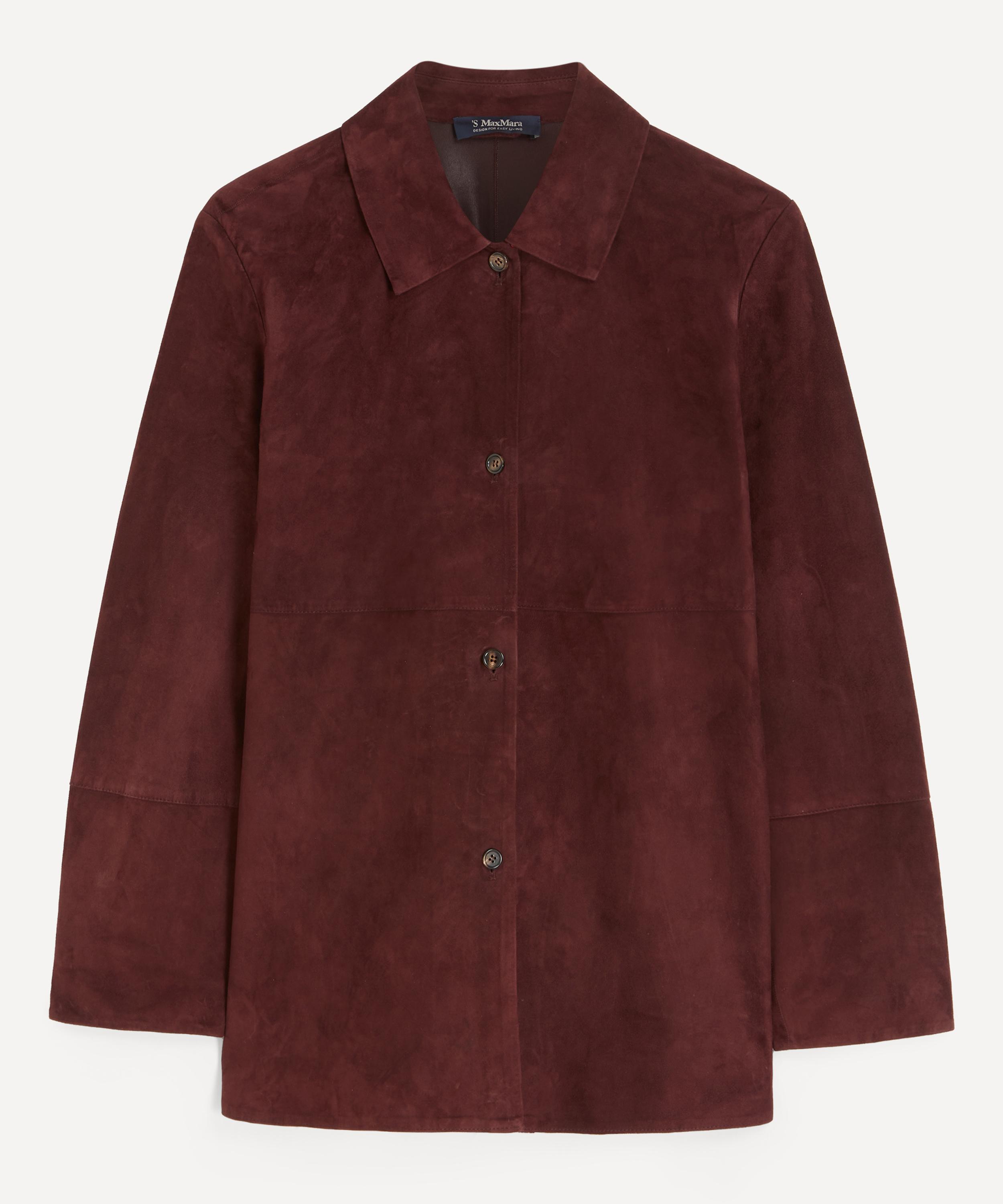 S Max Mara - Gocce Dark Red Suede Jacket image number 0