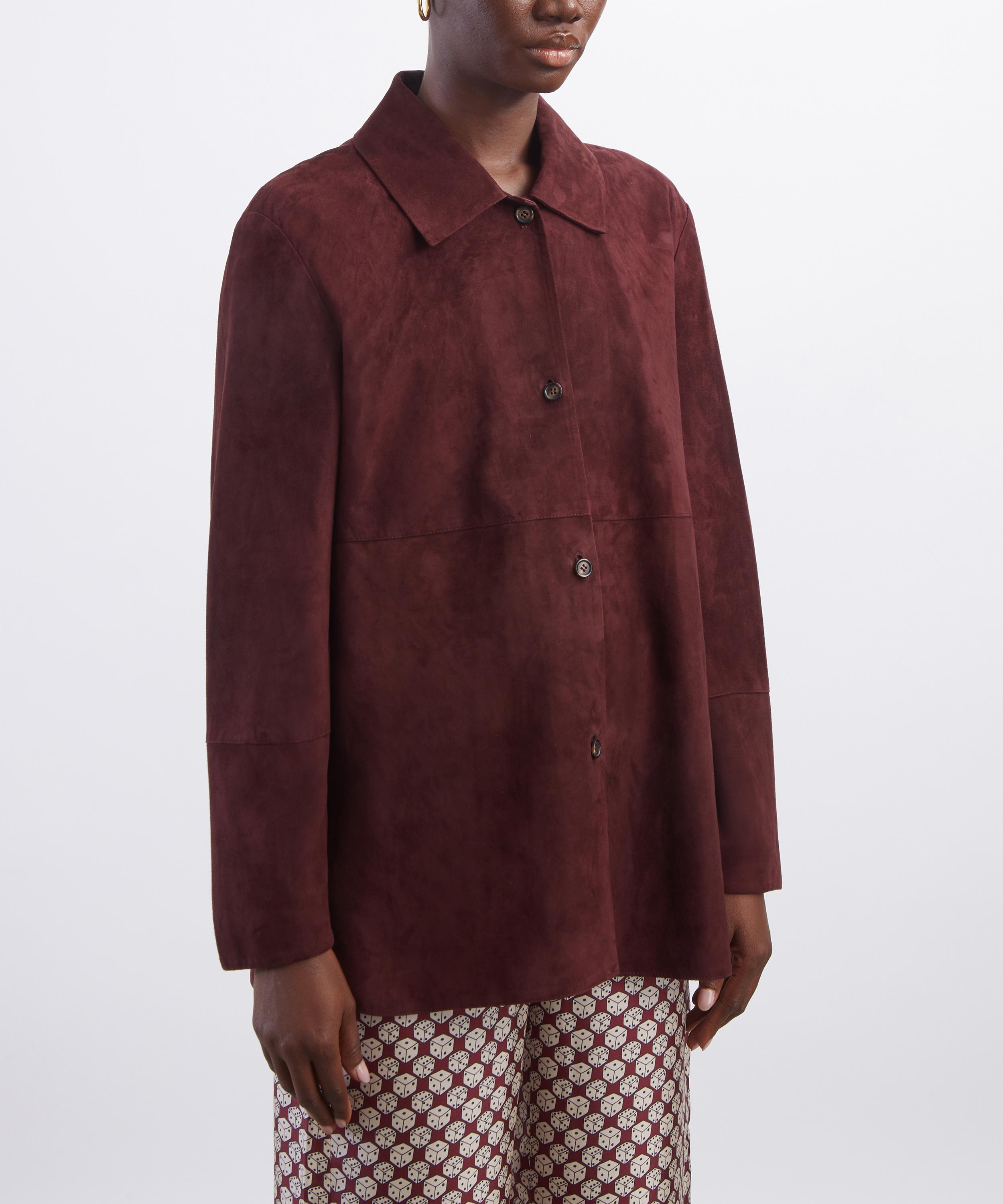 S Max Mara - Gocce Dark Red Suede Jacket image number 2