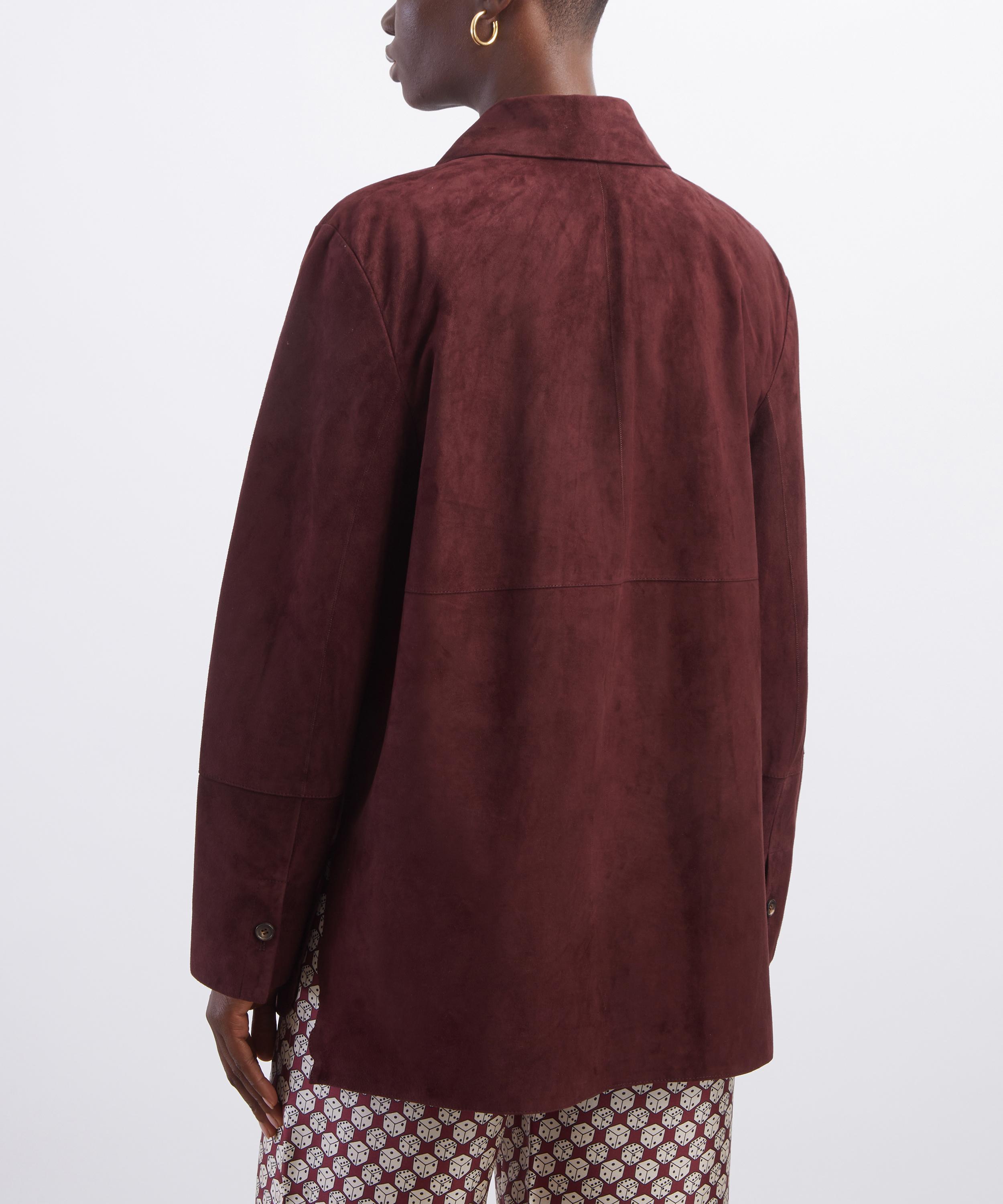 S Max Mara - Gocce Dark Red Suede Jacket image number 3