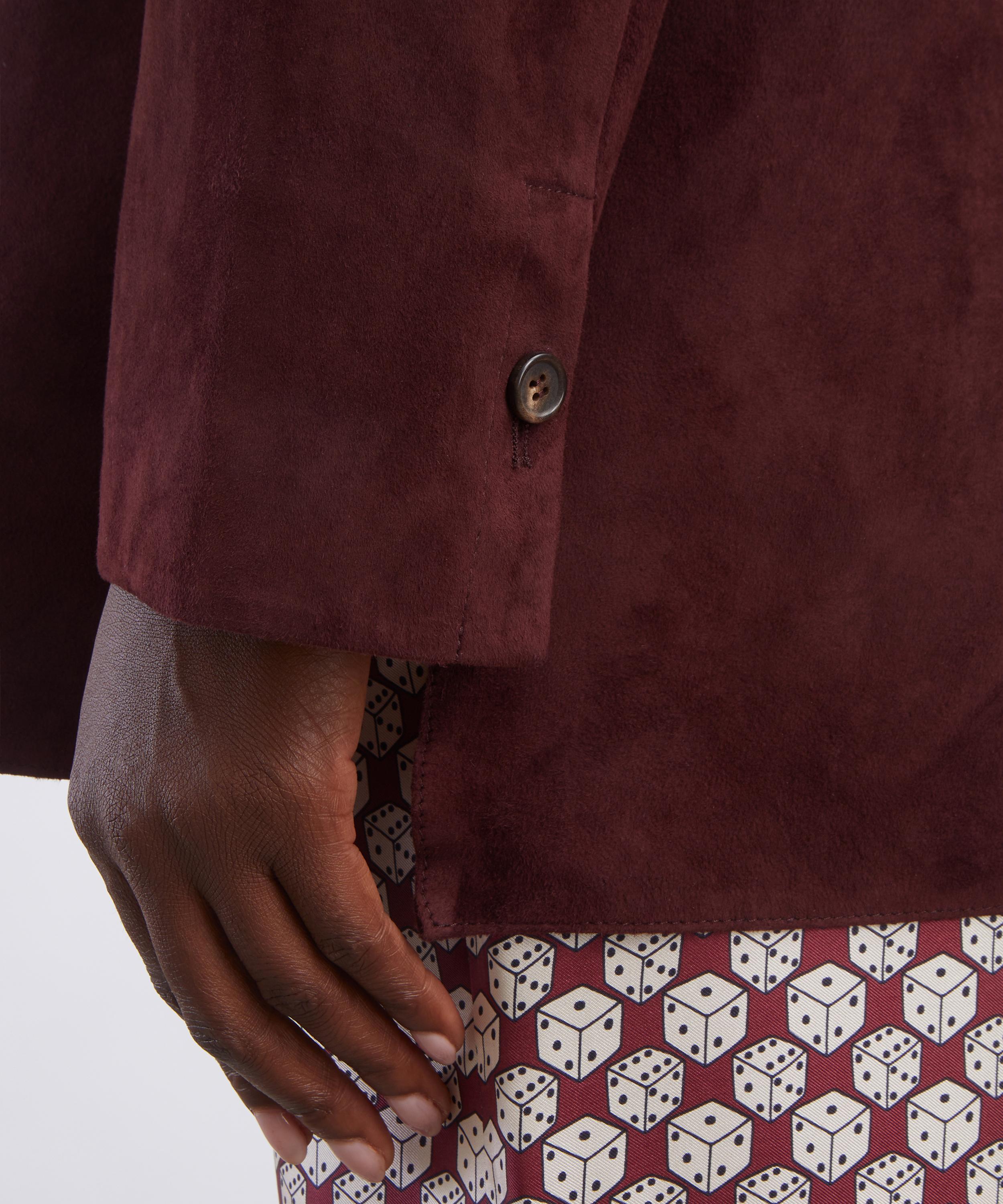 S Max Mara - Gocce Dark Red Suede Jacket image number 4