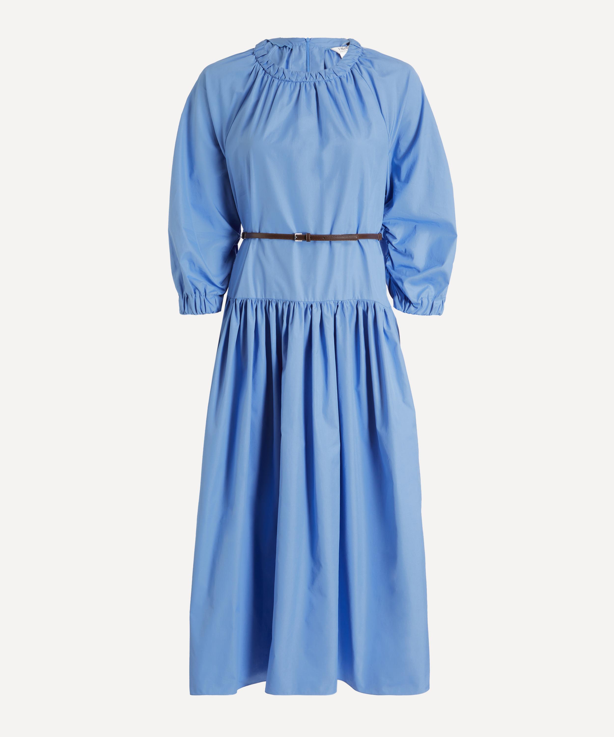 S Max Mara - Light Blue Long Cotton Poplin Dress
