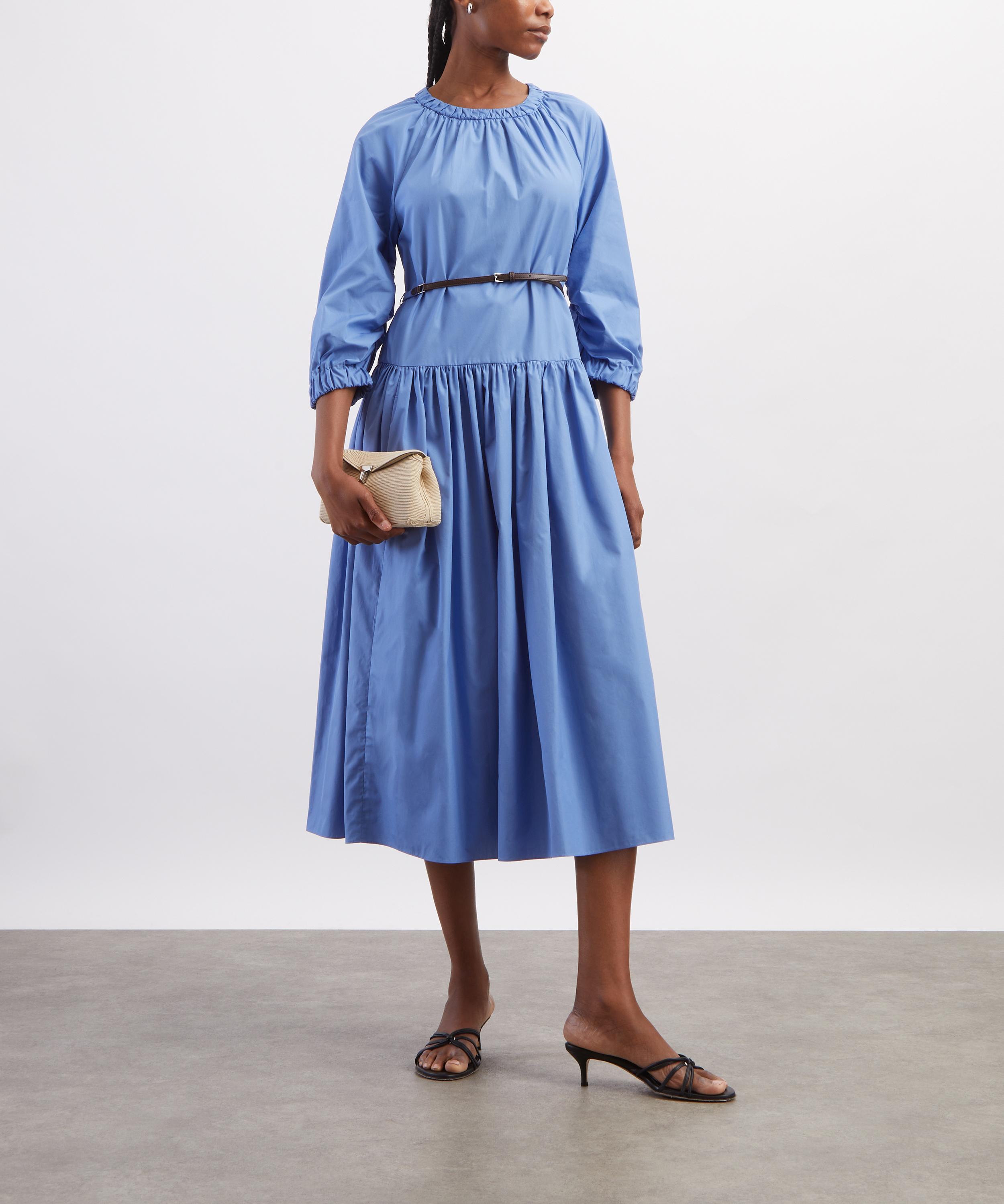 S Max Mara - Light Blue Long Cotton Poplin Dress image number 1