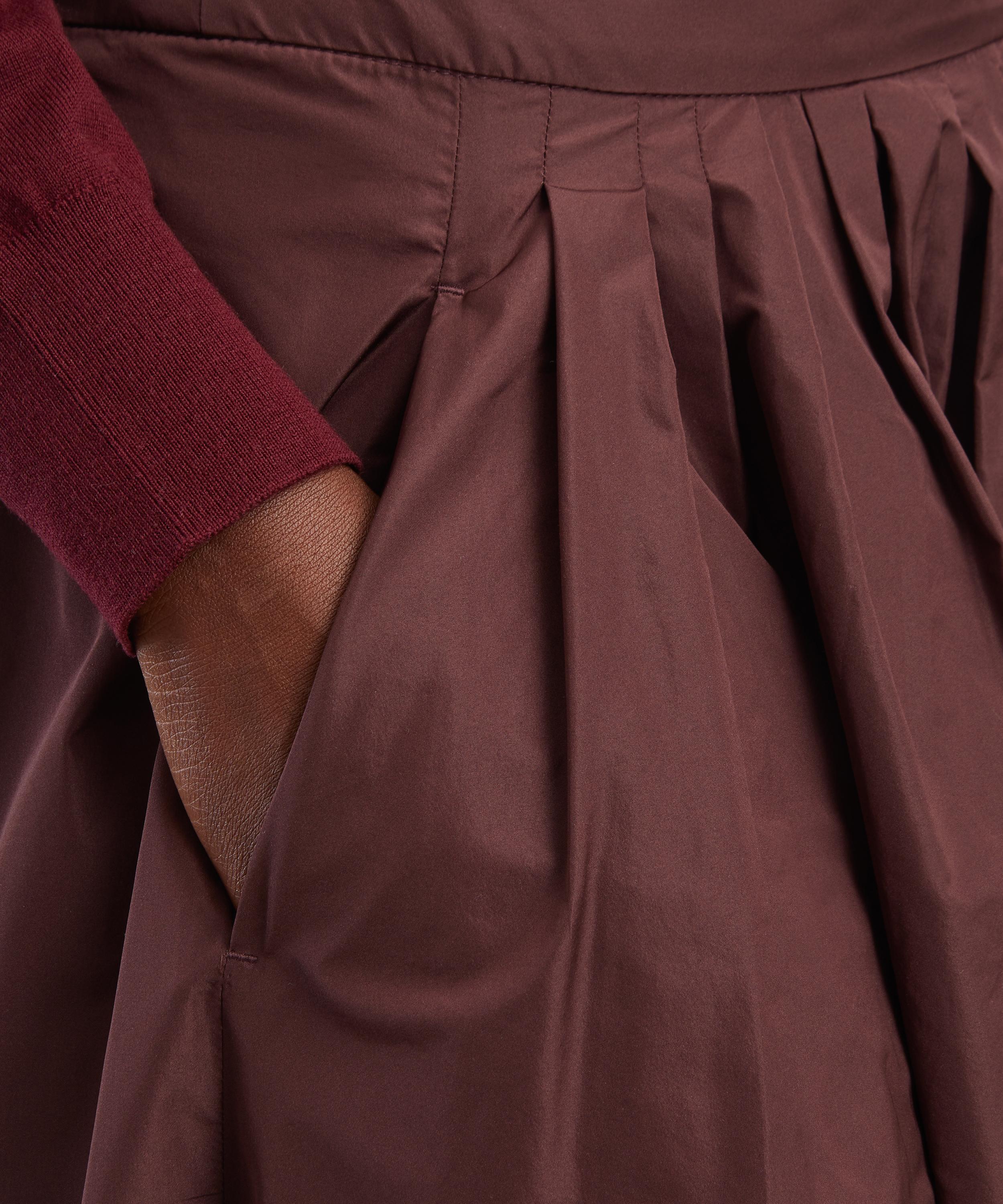 S Max Mara - Bordeaux Romina Taffeta Pleated Skirt image number 4