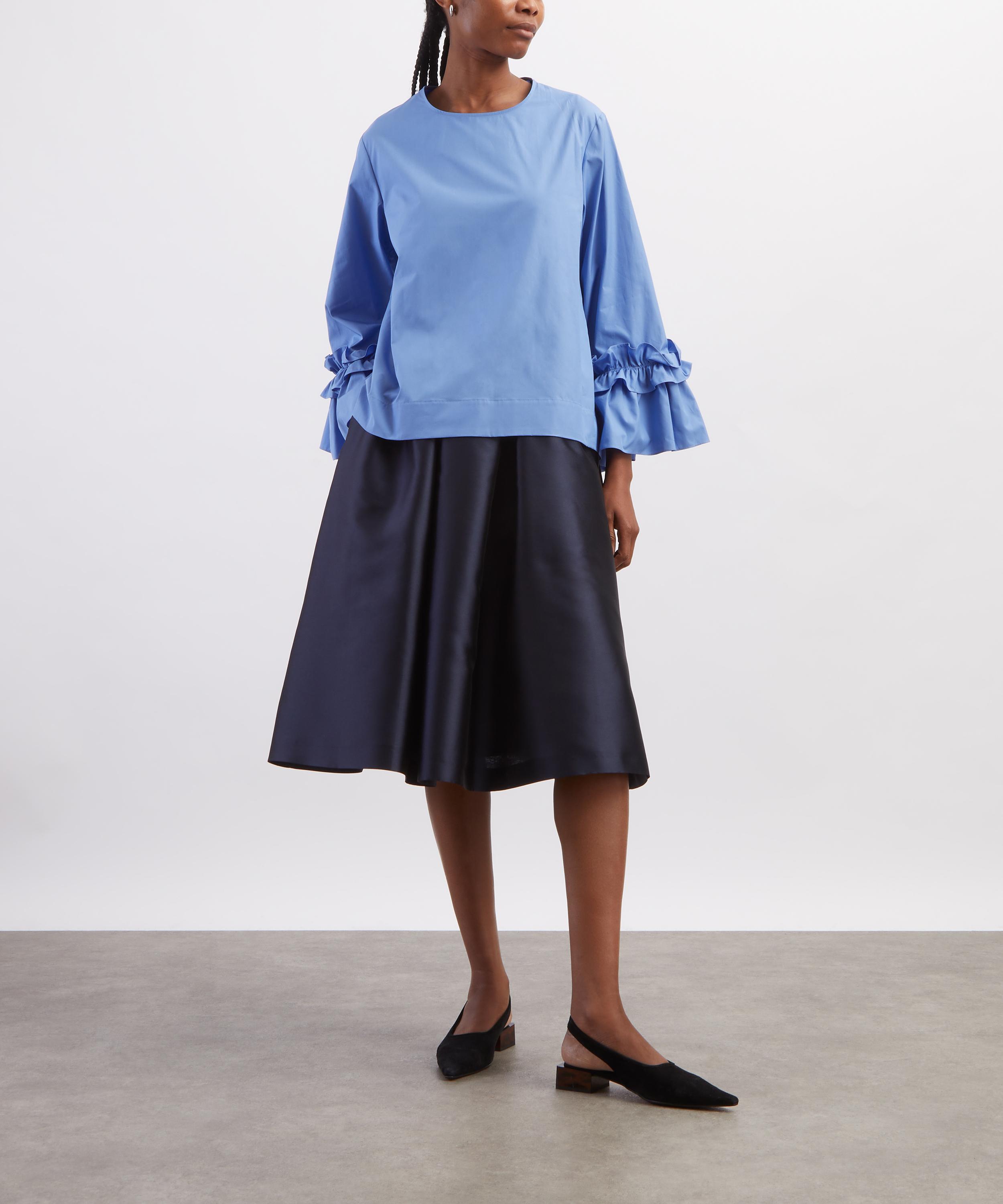 S Max Mara - Light Blue Poplin Blouse image number 1