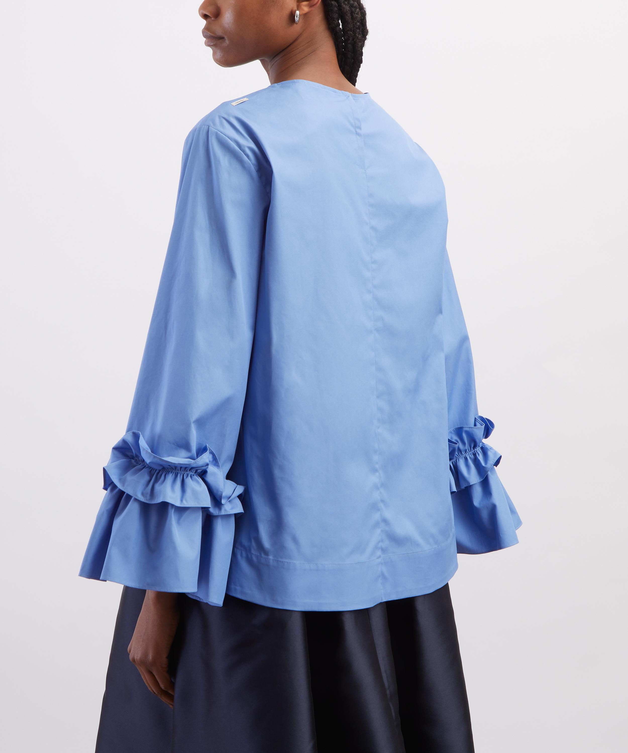 S Max Mara - Light Blue Poplin Blouse image number 3