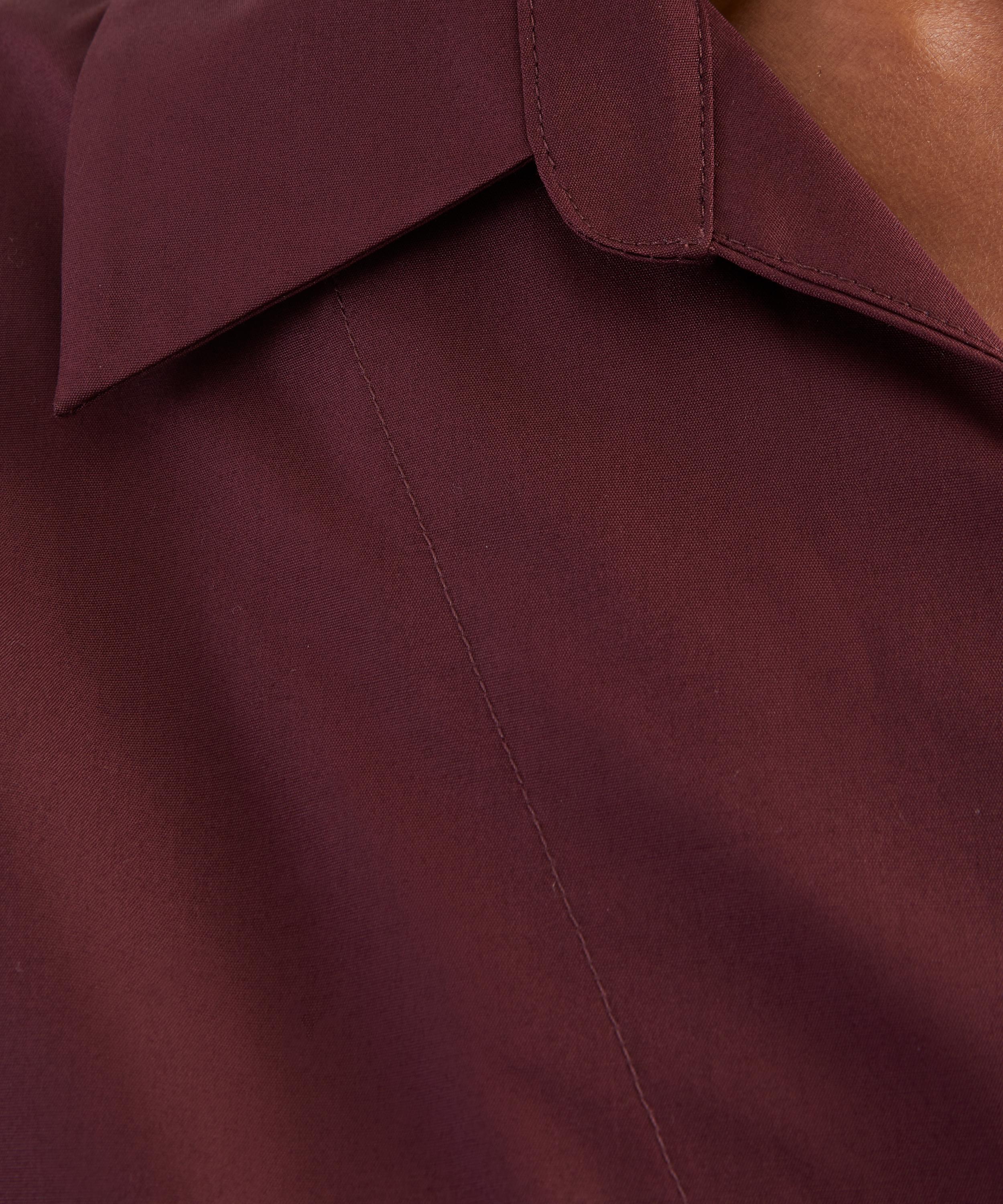 S Max Mara - Cristel Dark Red Cotton Poplin Polo Shirt image number 4