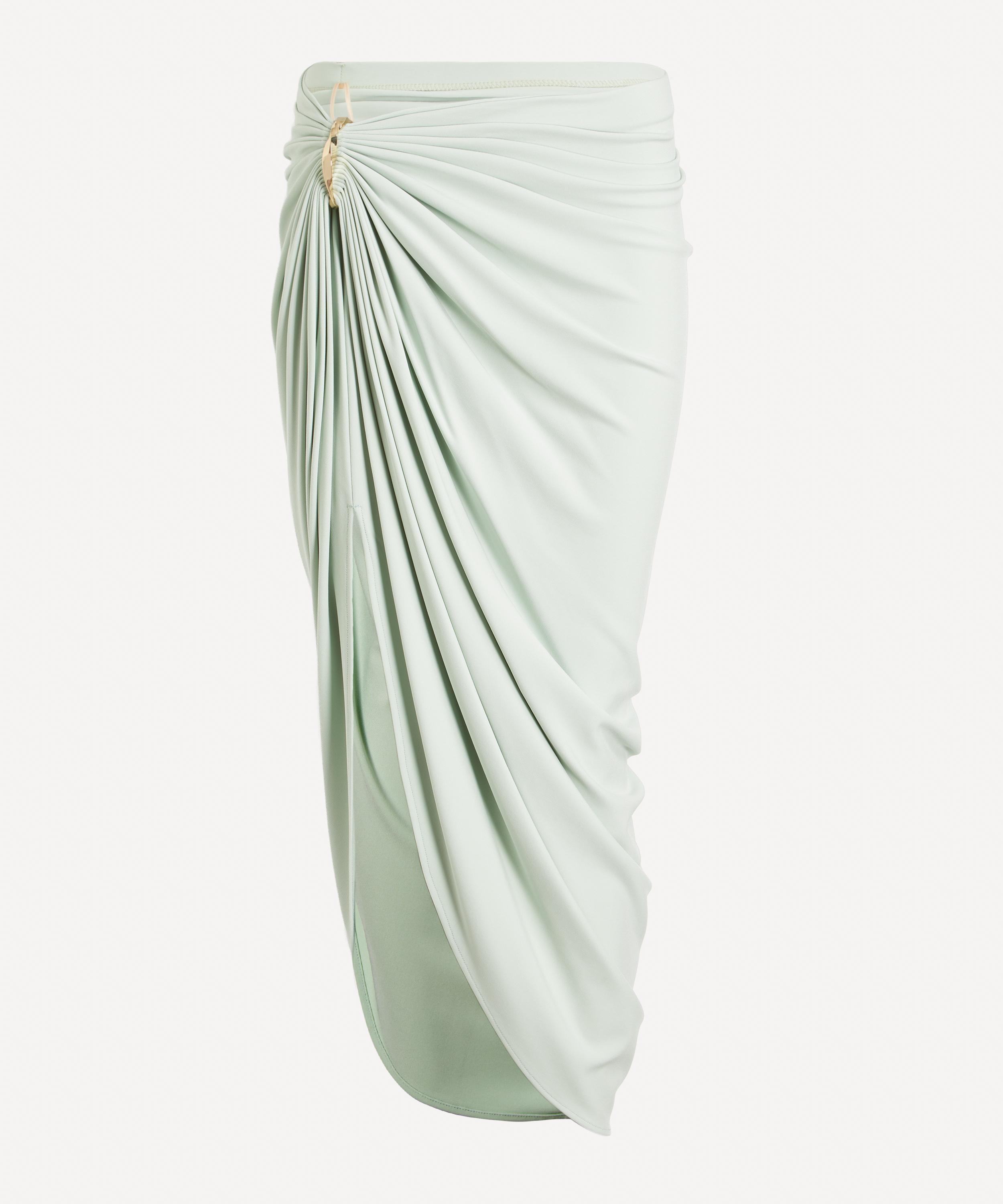 Sportmax - Pastel Green Asymmetric Jersey Skirt image number 0