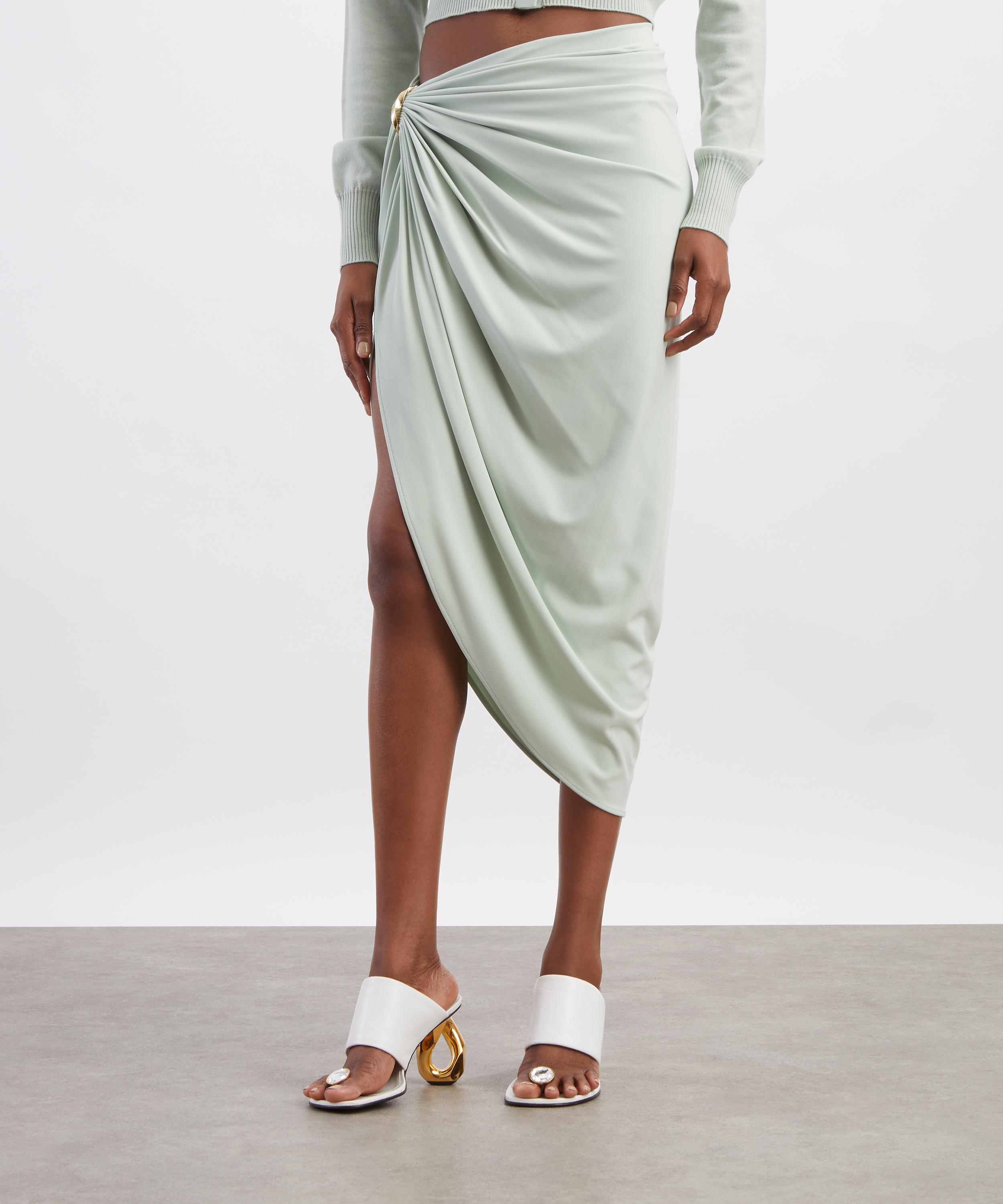 Sportmax - Pastel Green Asymmetric Jersey Skirt image number 2