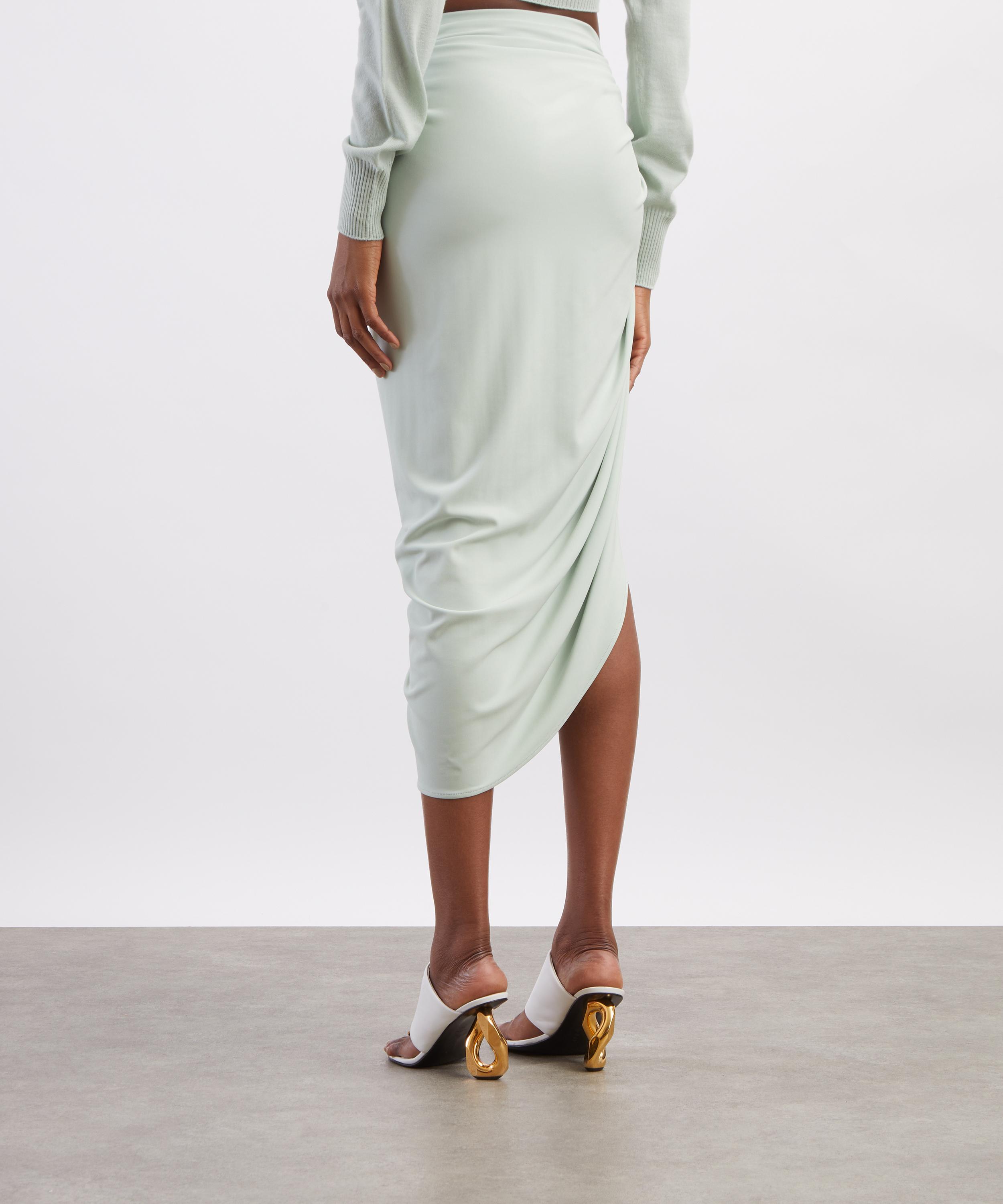 Sportmax - Pastel Green Asymmetric Jersey Skirt image number 3
