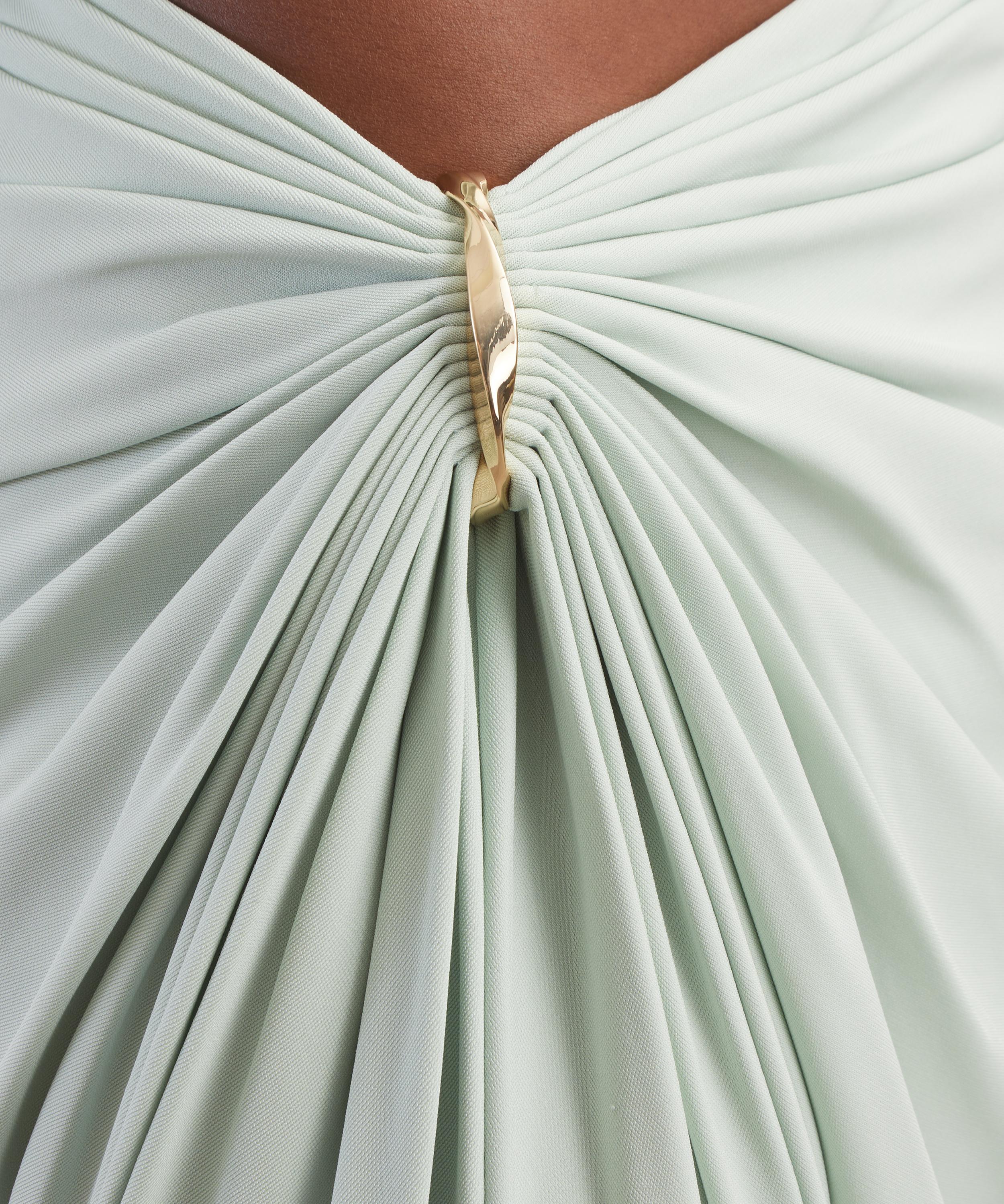 Sportmax - Pastel Green Asymmetric Jersey Skirt image number 4