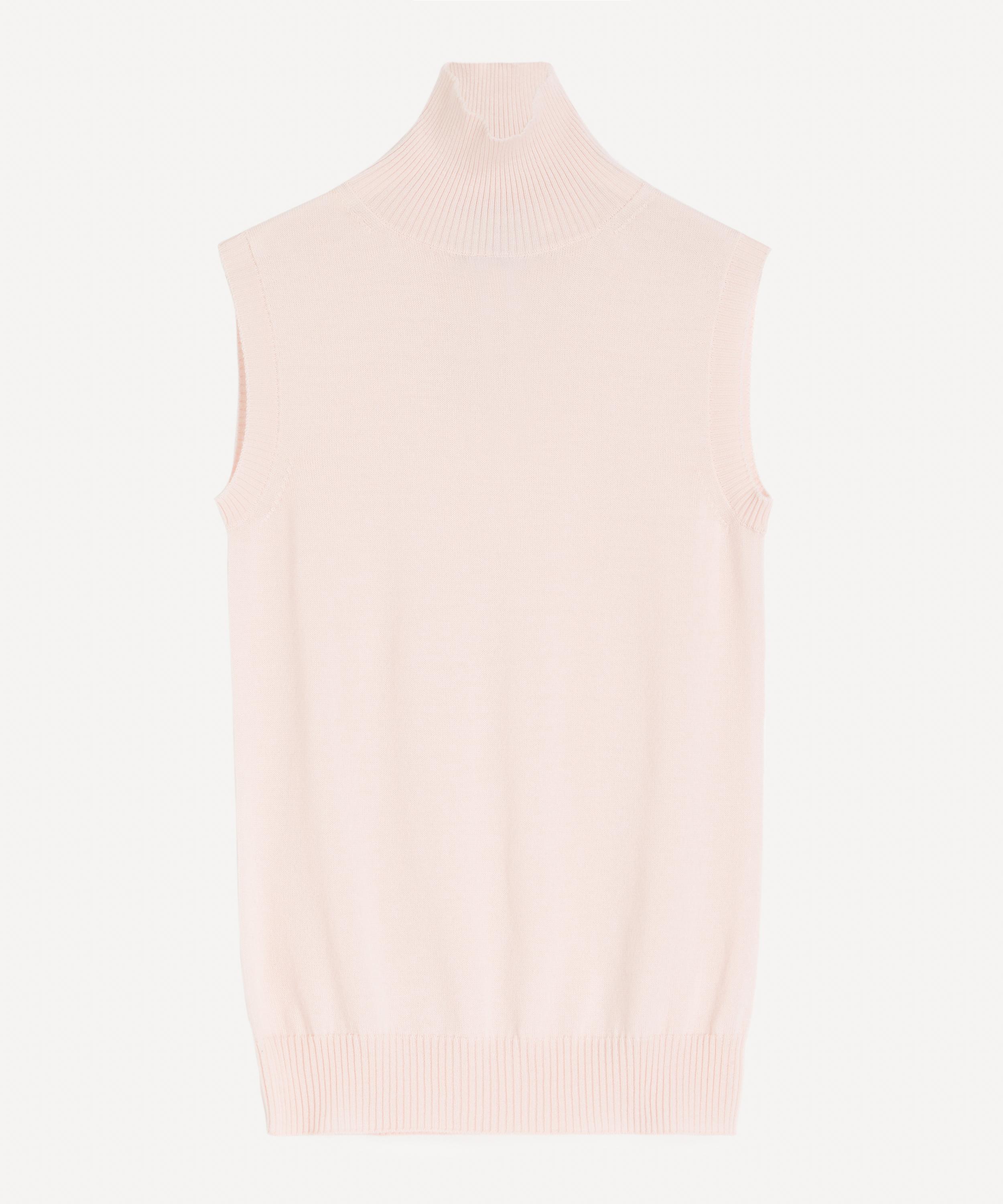 Sportmax - Pink Wool Roll-Neck Sleeveless Sweater image number 0