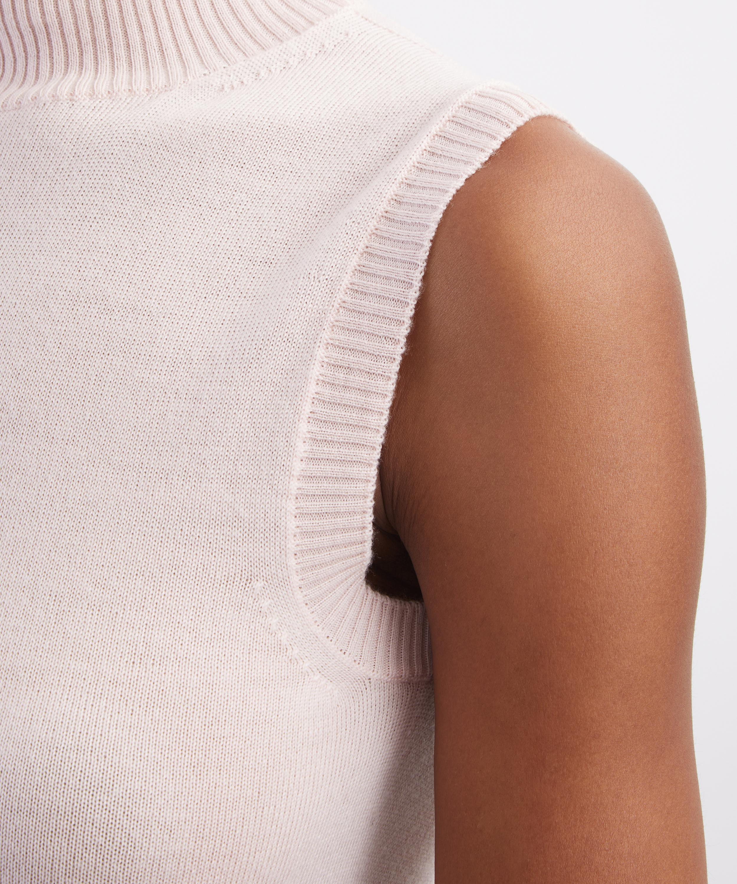 Sportmax - Pink Wool Roll-Neck Sleeveless Sweater image number 4