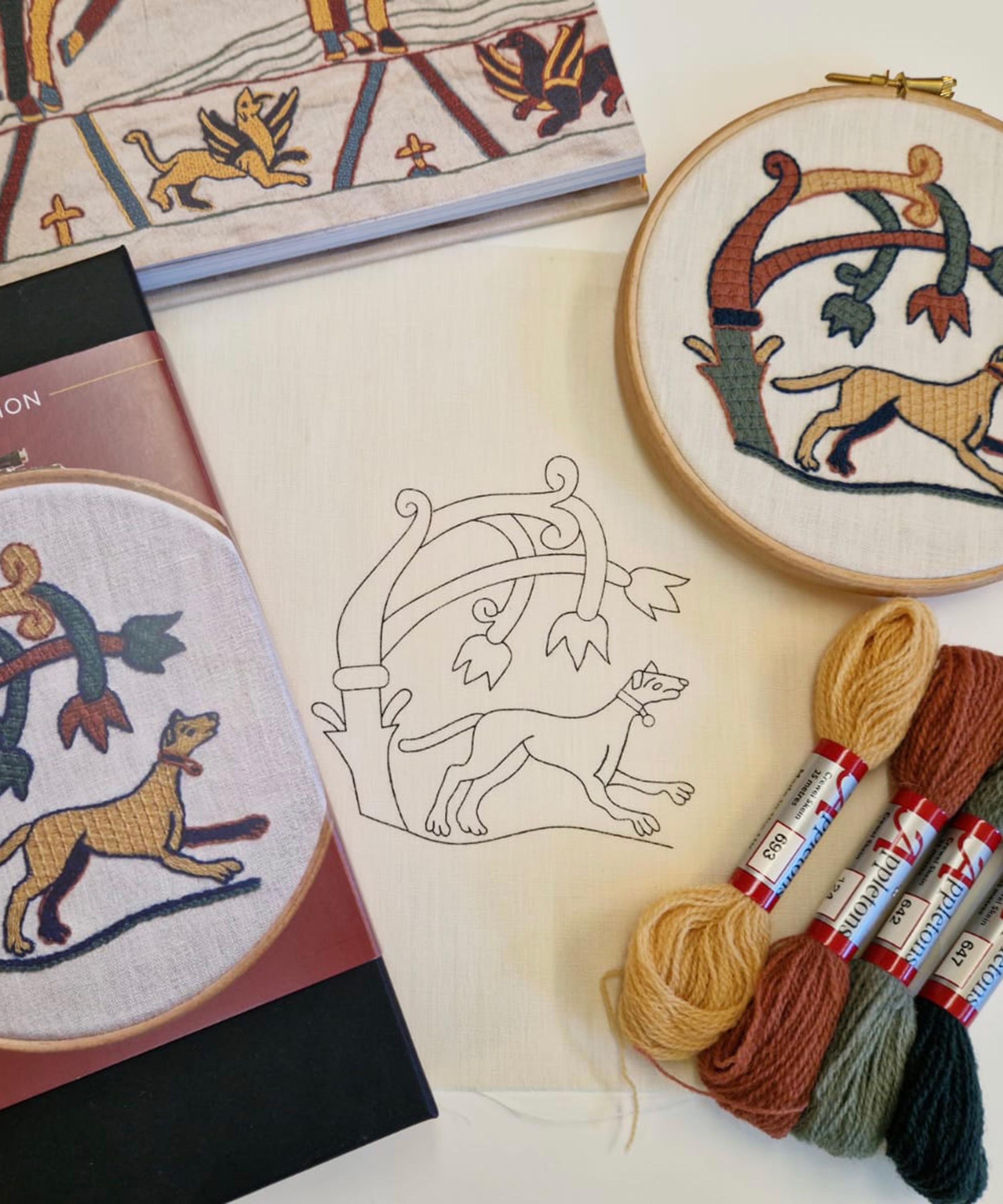 Royal School of Needlework - Harold&rsquo;s Hound Embroidery Kit image number 1