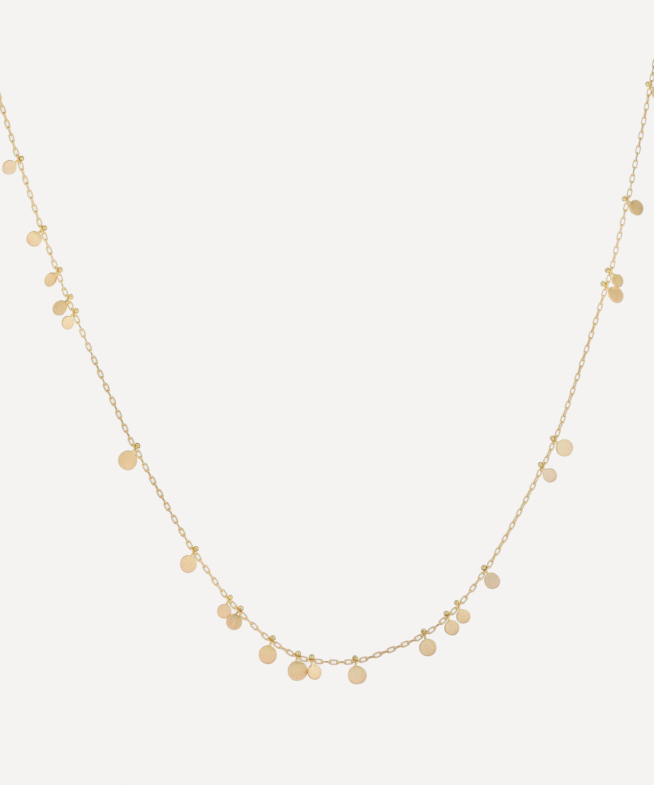 Sia Taylor - 18ct Gold Long Simple Random Dots Necklace