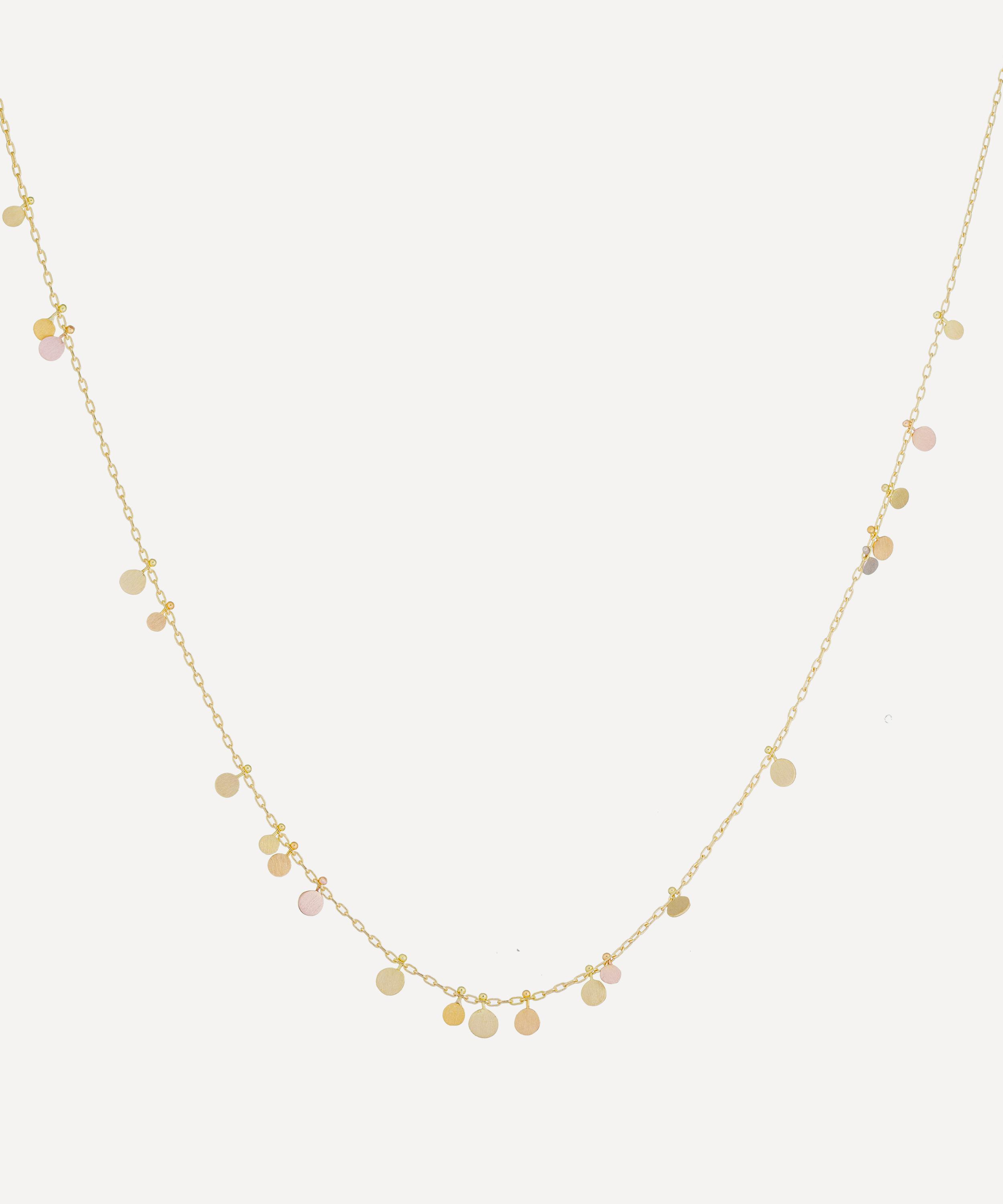 Sia Taylor - 18ct-24ct Gold Long Simple Rainbow Random Dots Necklace