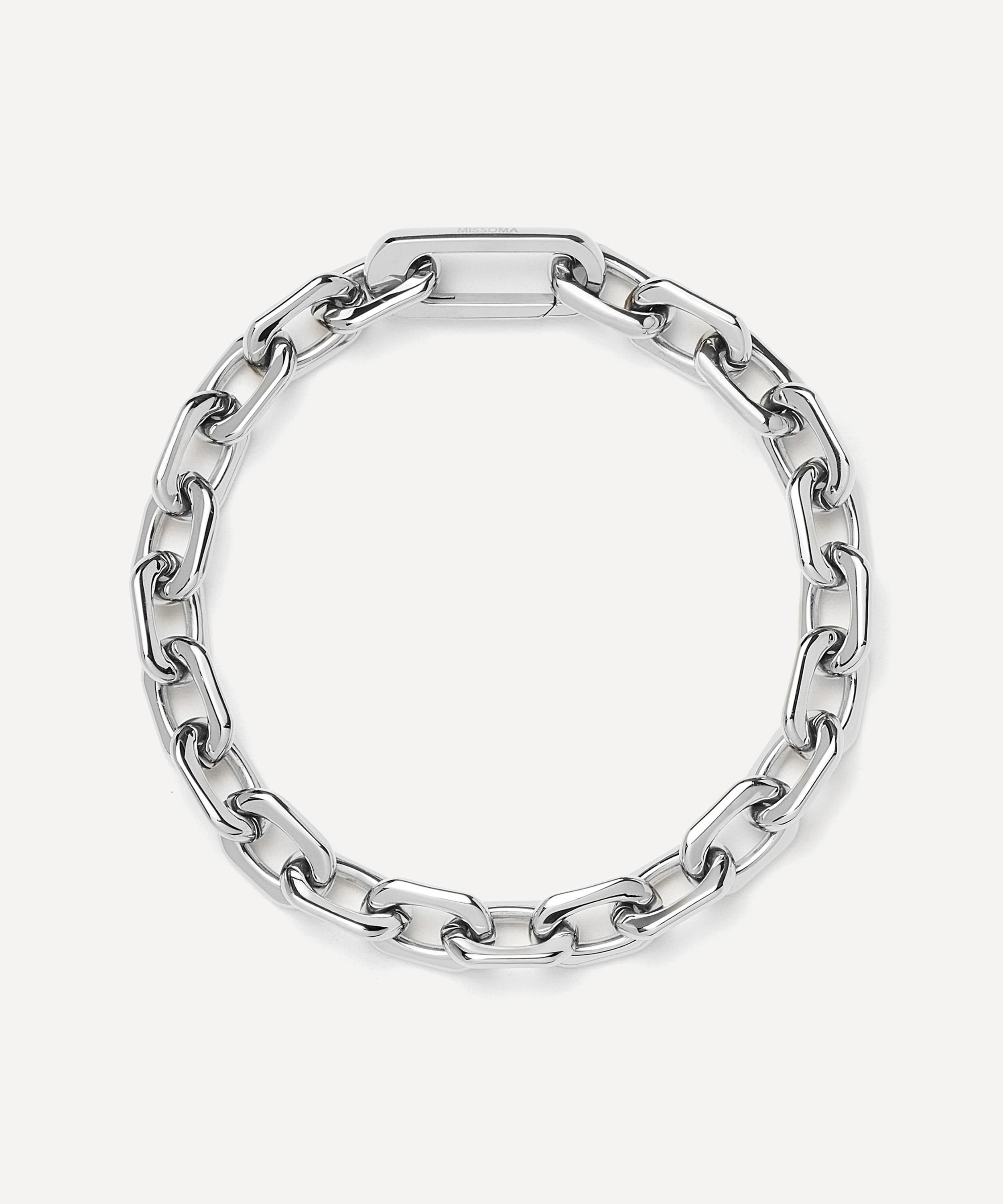 Missoma - Platinum-Plated Square Paperclip Chain Bracelet image number 0
