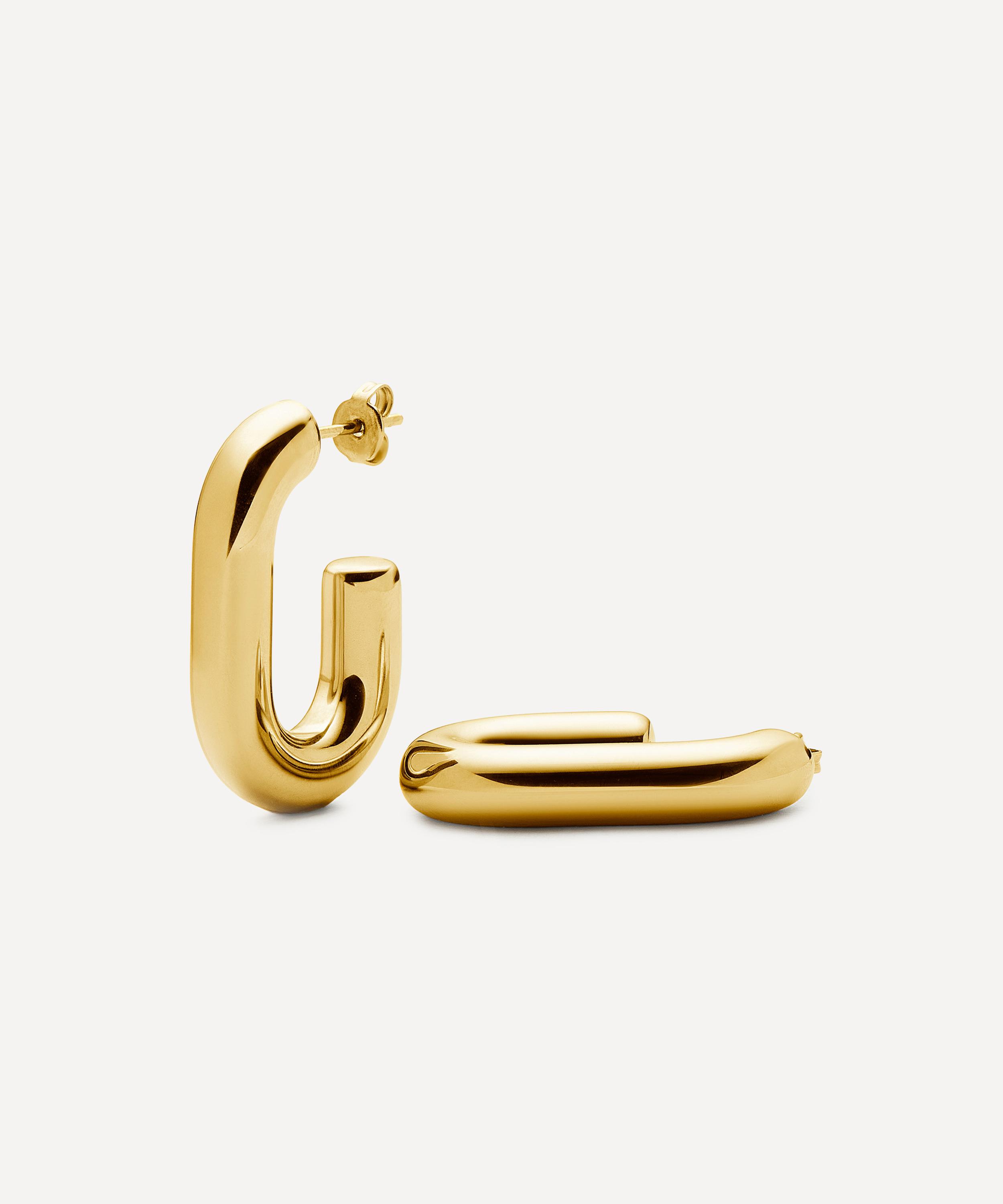 Missoma - 18ct Gold-Plated Chubby Oval Medium Hoop Earrings image number 0