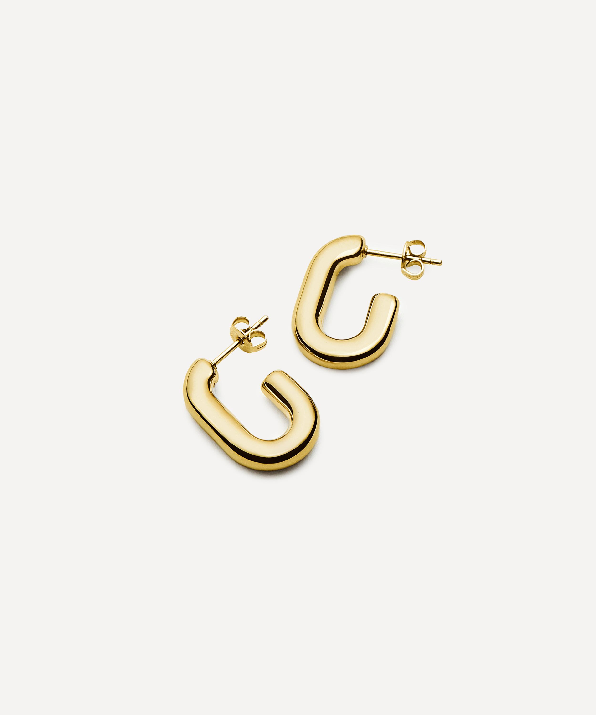 Missoma - 18ct Gold-Plated Chubby Oval Small Hoop Earrings image number 2
