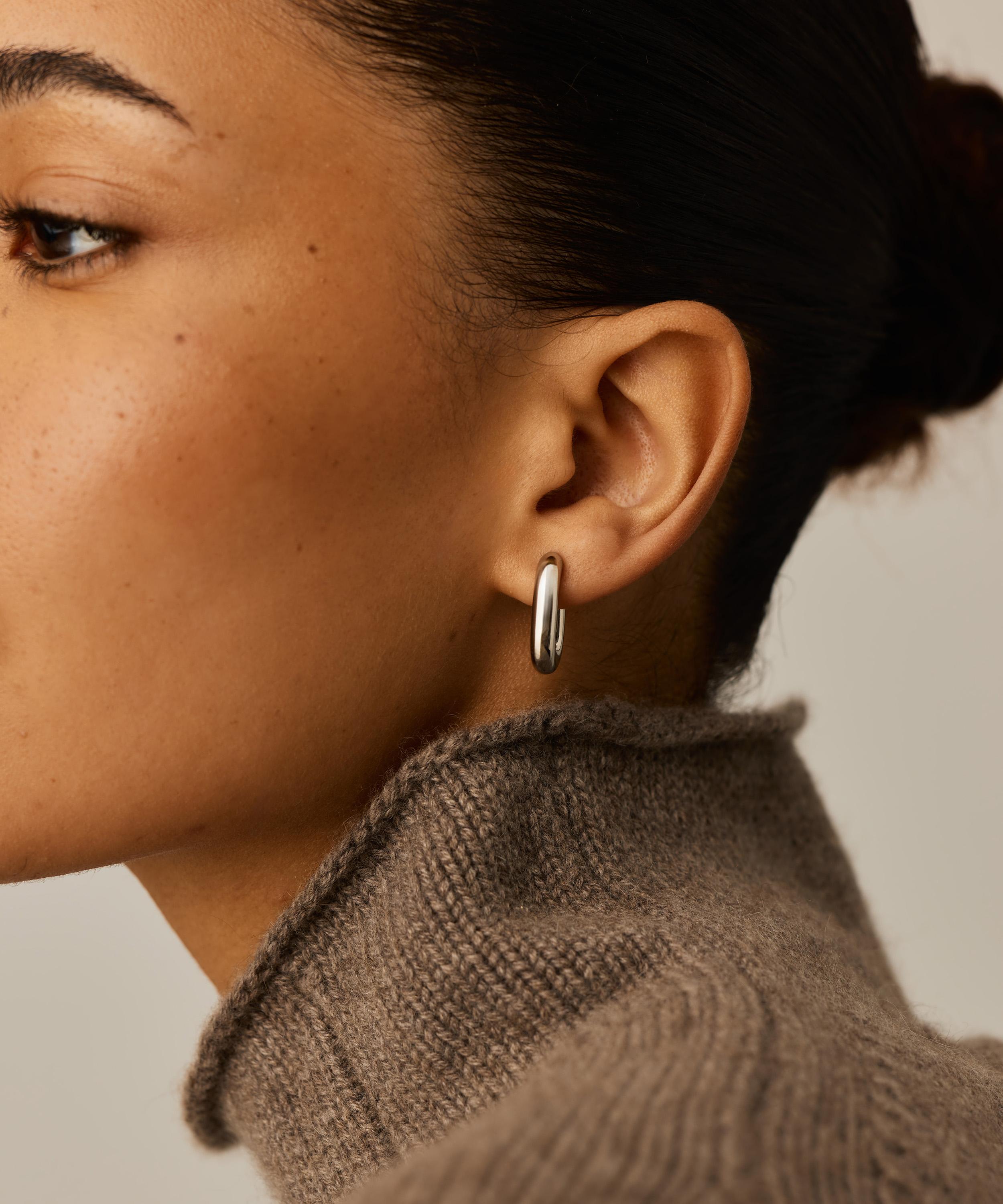 Missoma - 18ct Gold-Plated Chubby Oval Small Hoop Earrings image number 1
