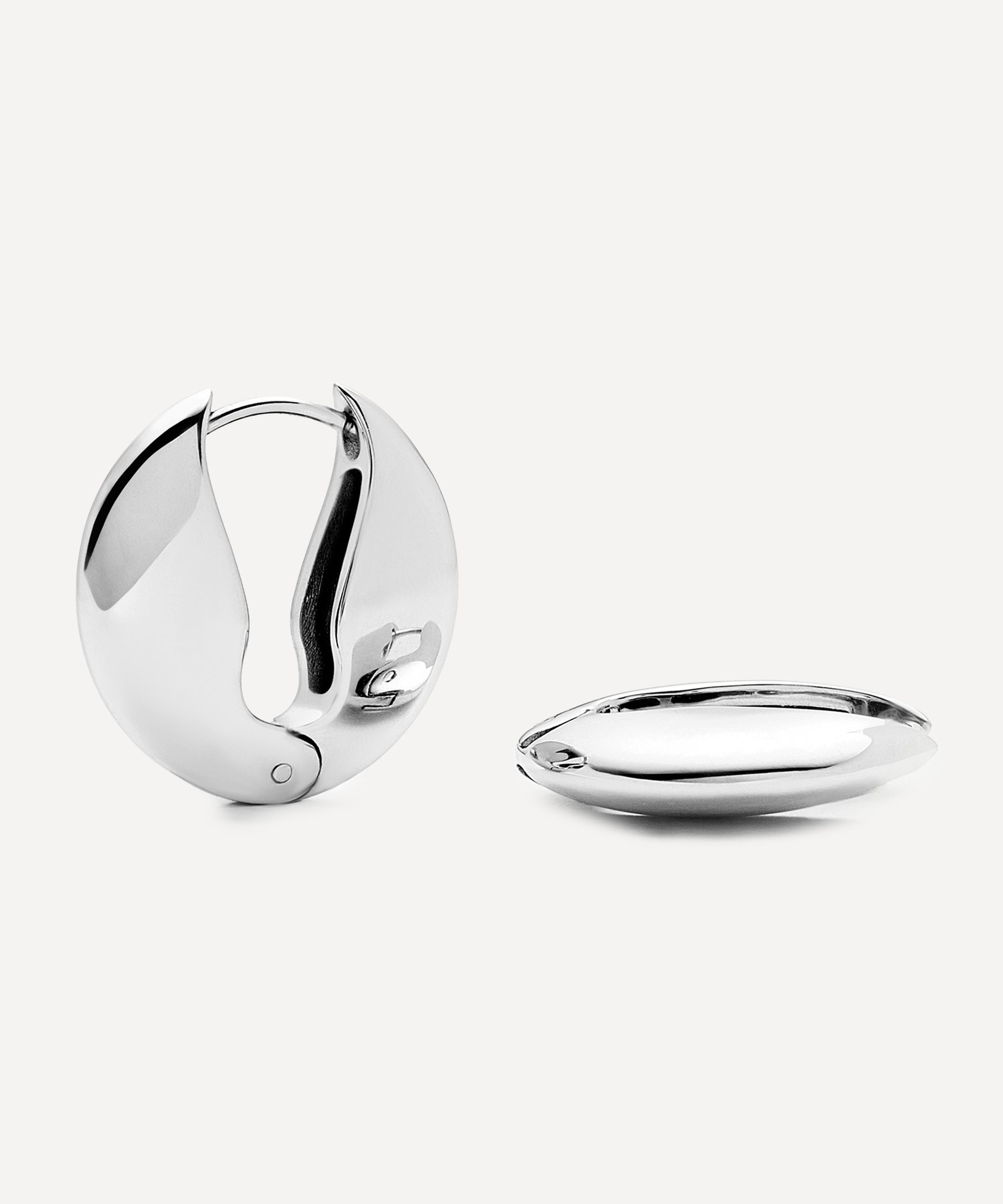 Missoma - Platinum-Plated Hinged Small Hoop Earrings image number 0