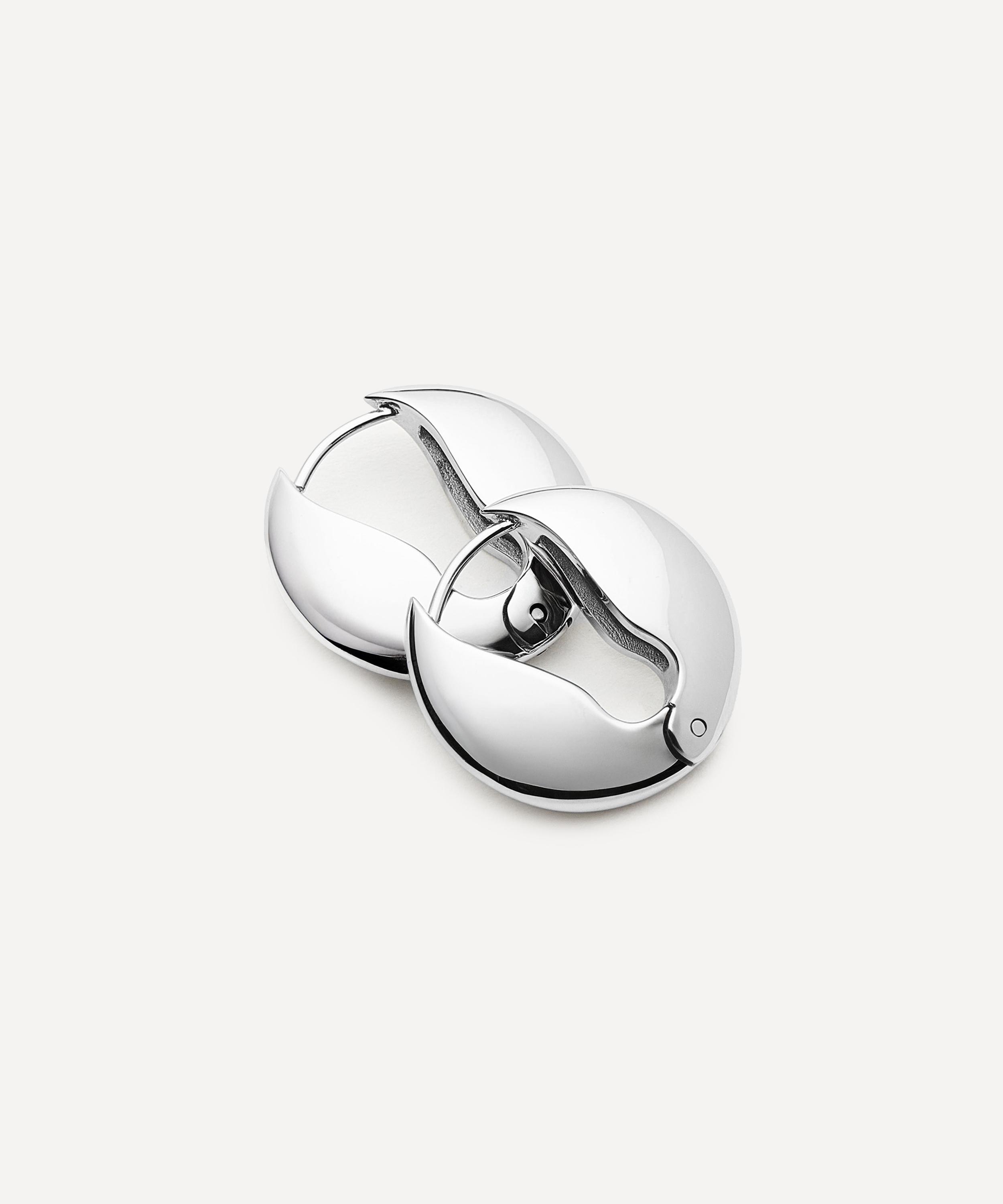 Missoma - Platinum-Plated Hinged Small Hoop Earrings image number 3