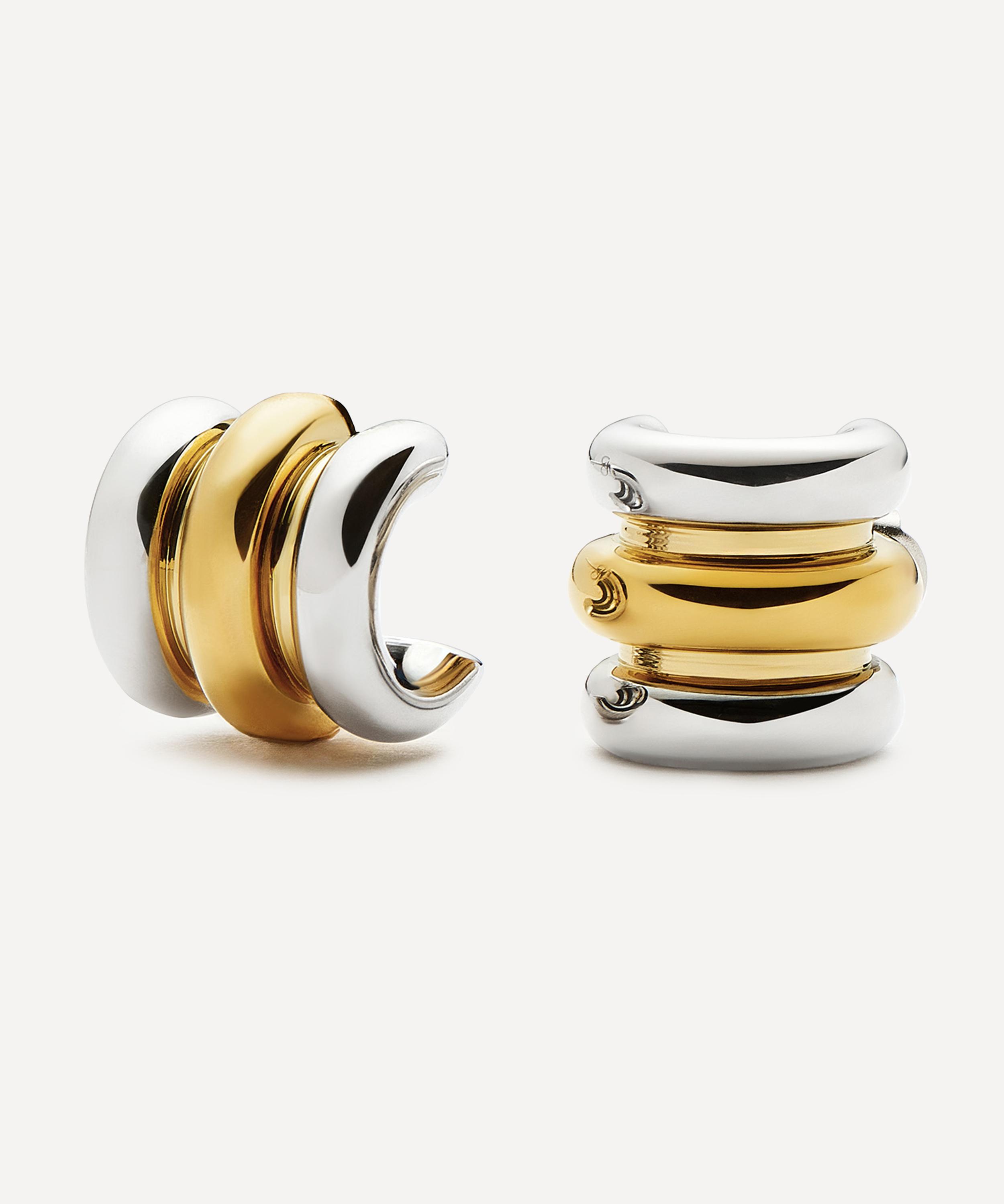 Missoma - Mixed Metal Triple Ridge Oversized Stud Earrings image number 0