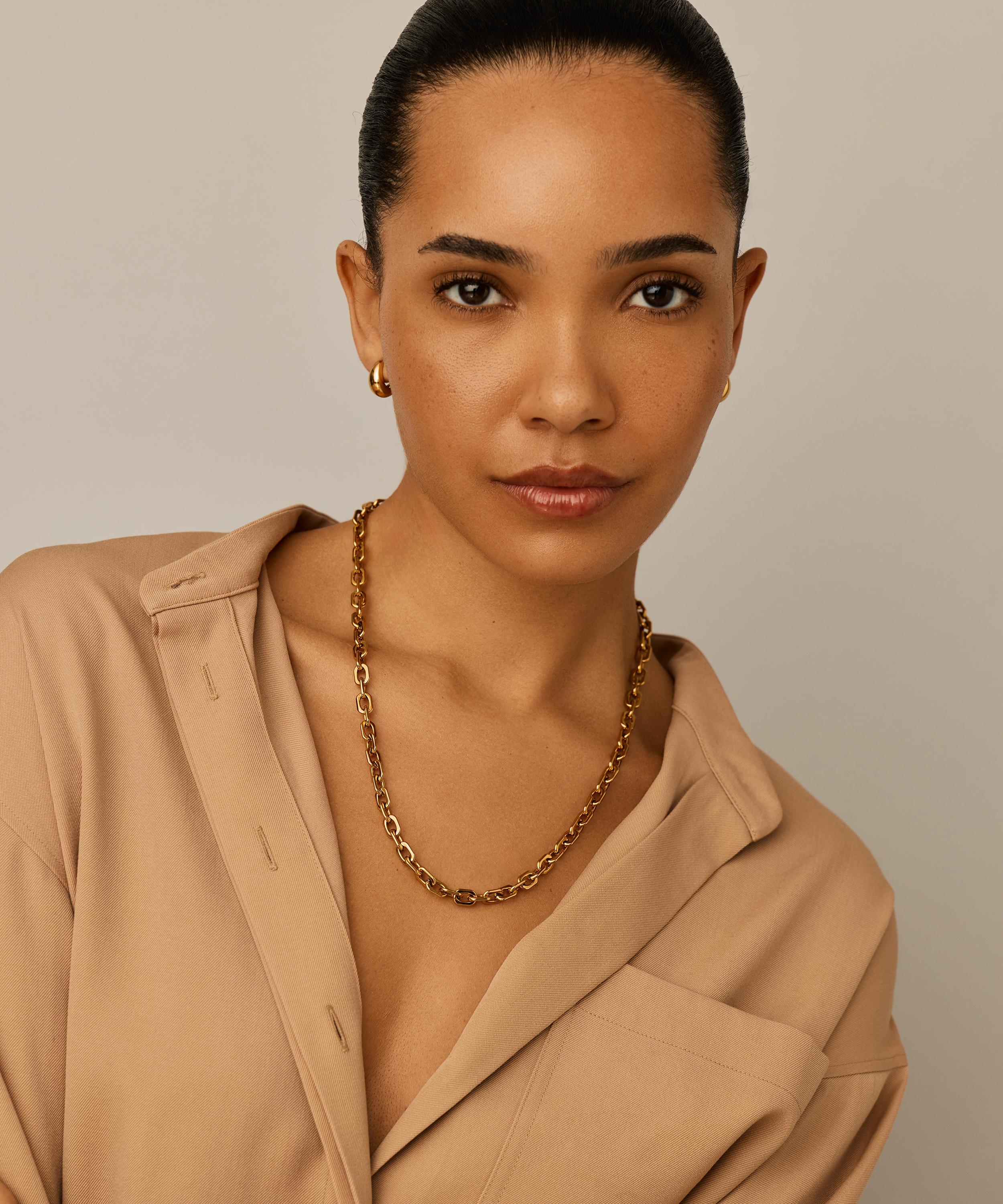 Missoma - 18ct Gold-Plated Square Paperclip Chain Necklace image number 1