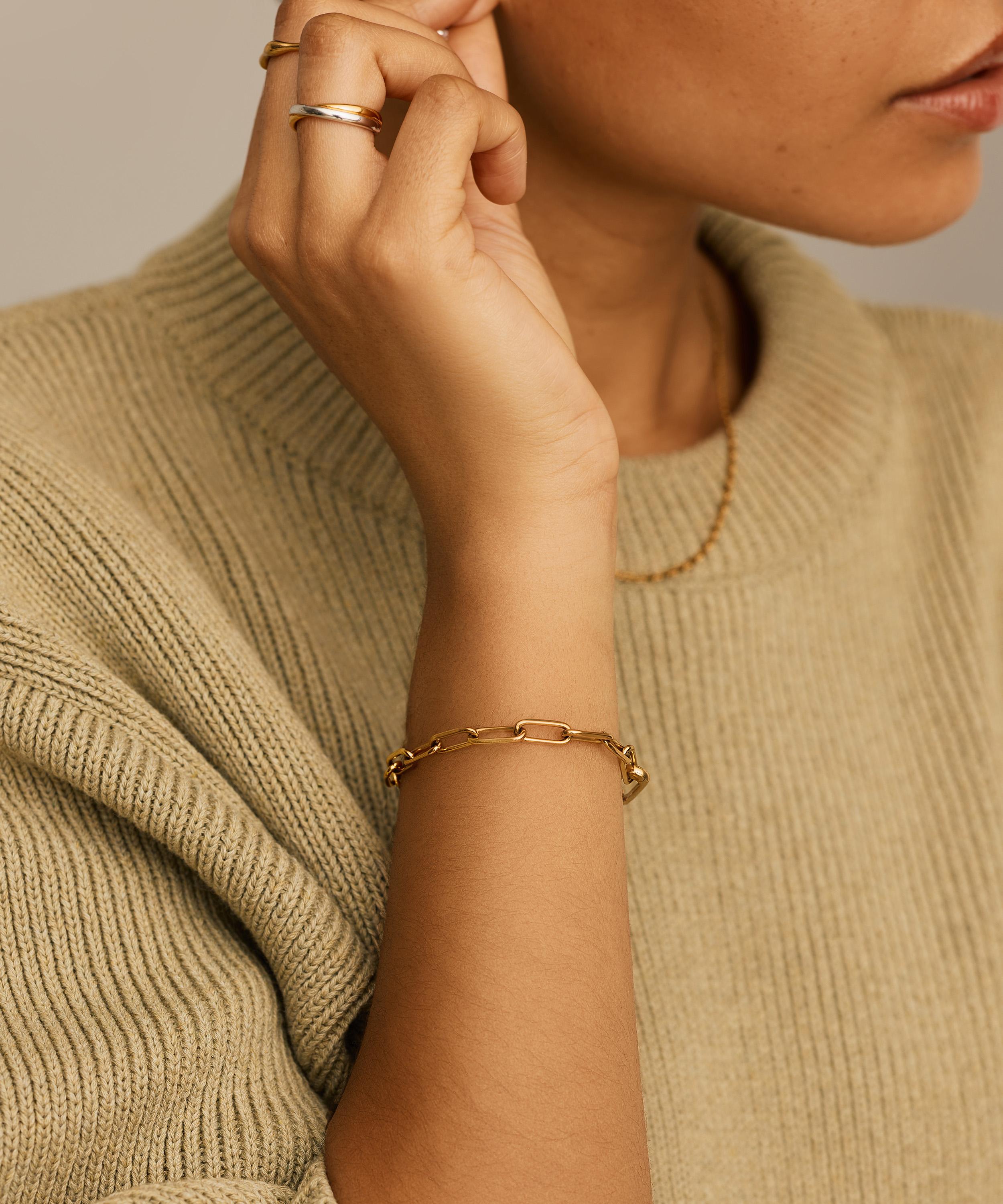 Missoma - 18ct Gold-Plated Classic Paperclip Chain Bracelet image number 1