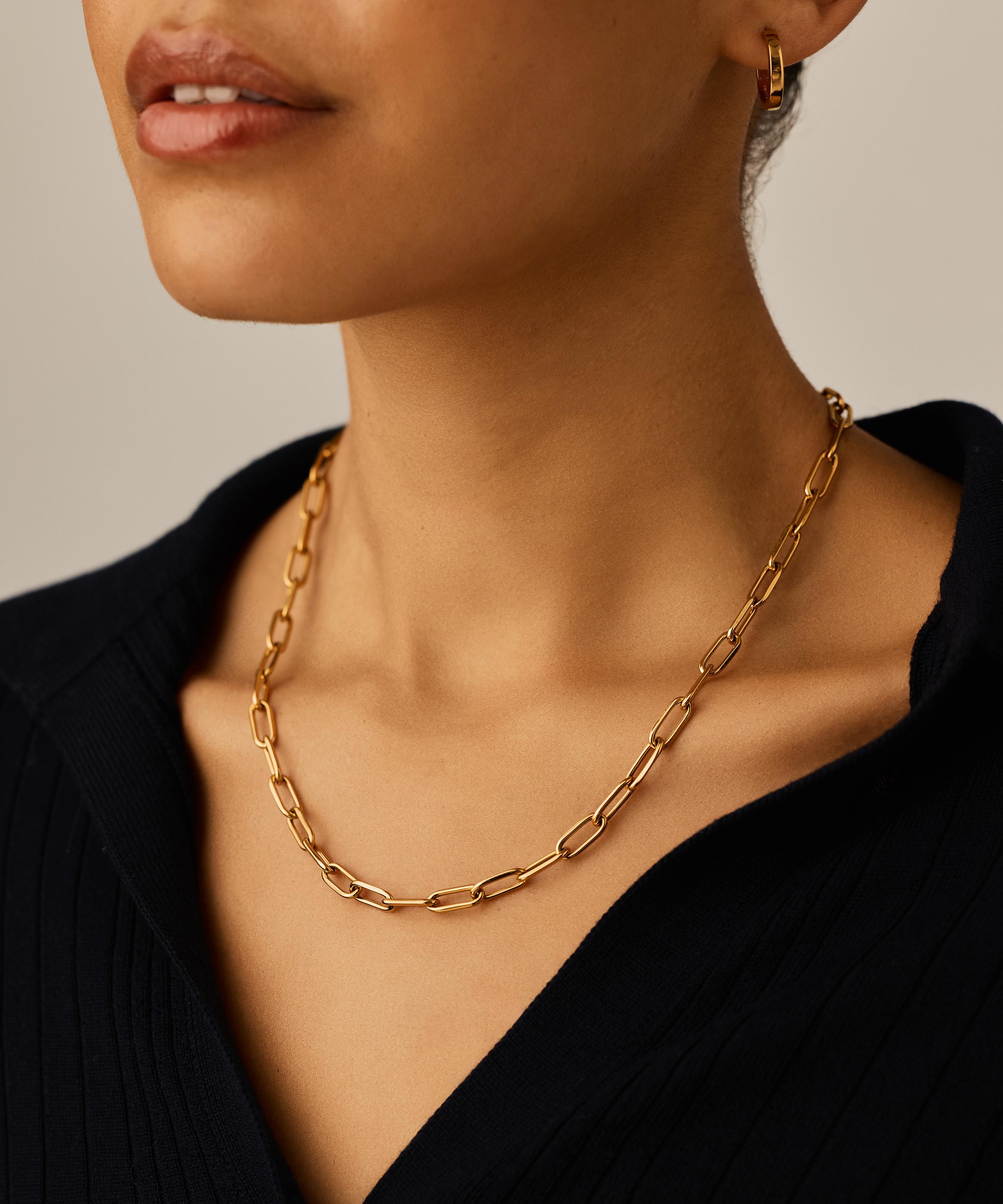 Missoma - 18ct Gold-Plated Classic Paperclip Chain Necklace image number 1