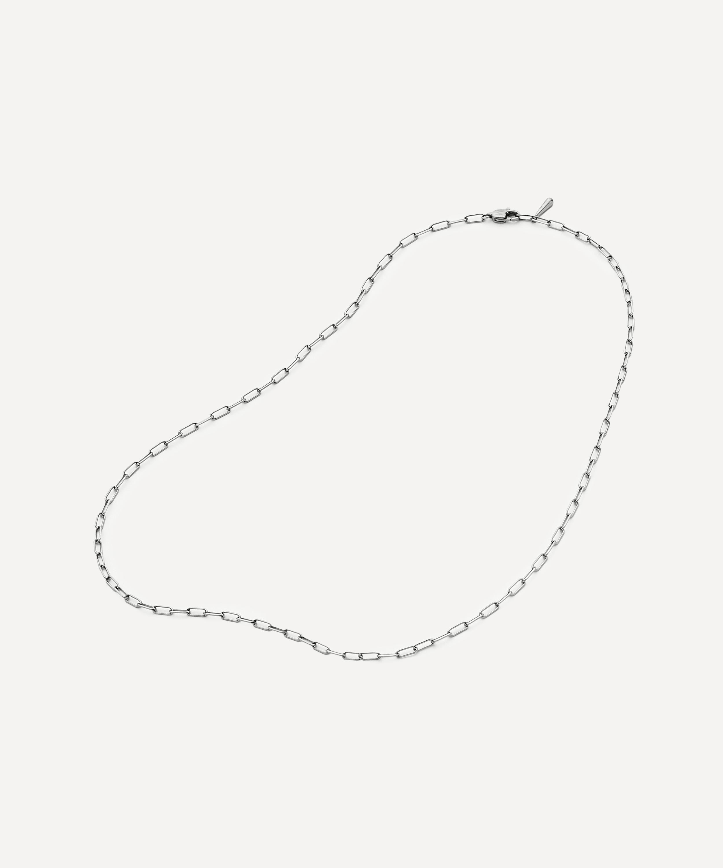 Missoma - Platinum-Plated Mini Paperclip Chain Necklace image number 1