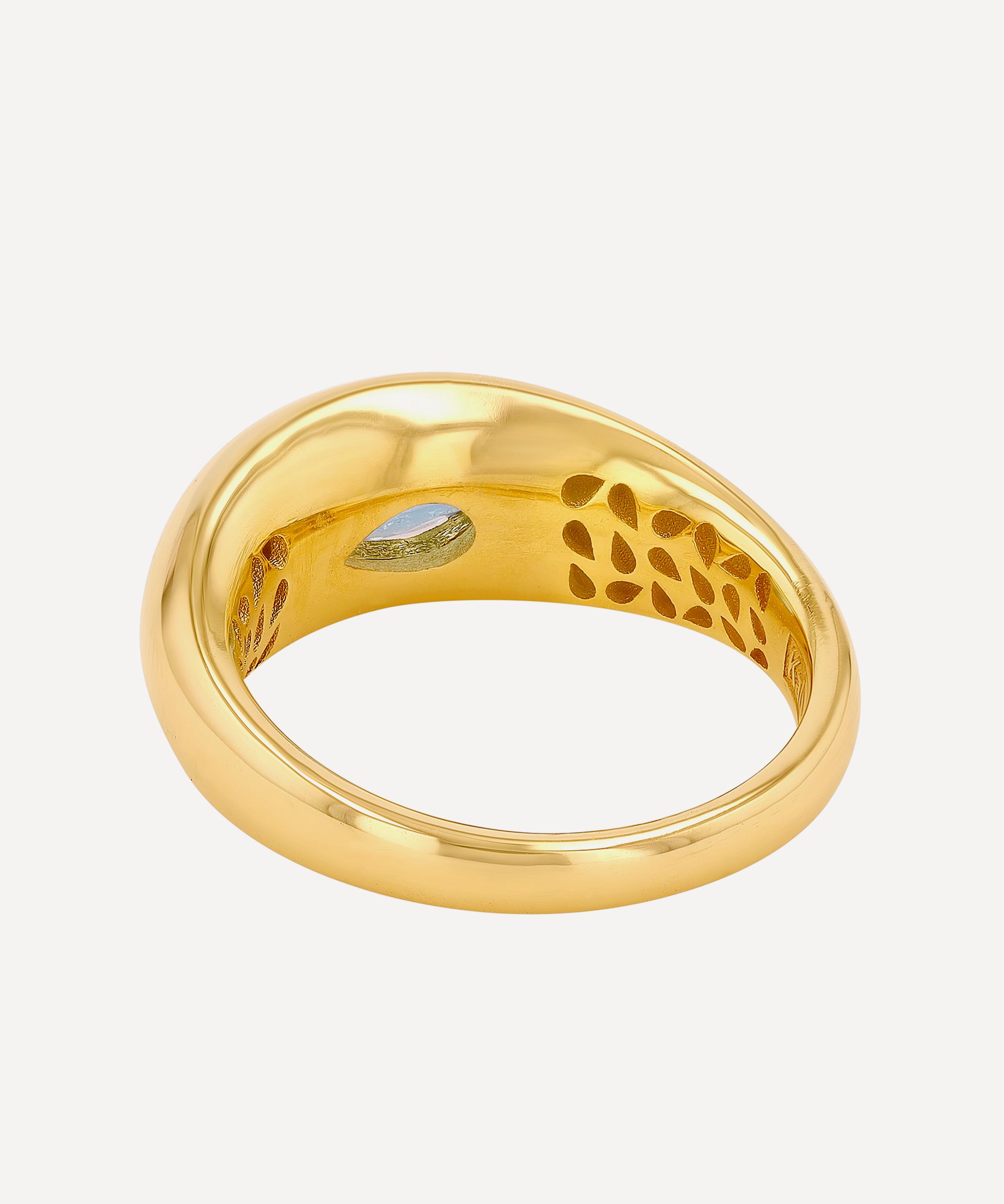 Suzanne Kalan - 14ct Gold Pear Swiss Blue Topaz Dome Ring image number 1
