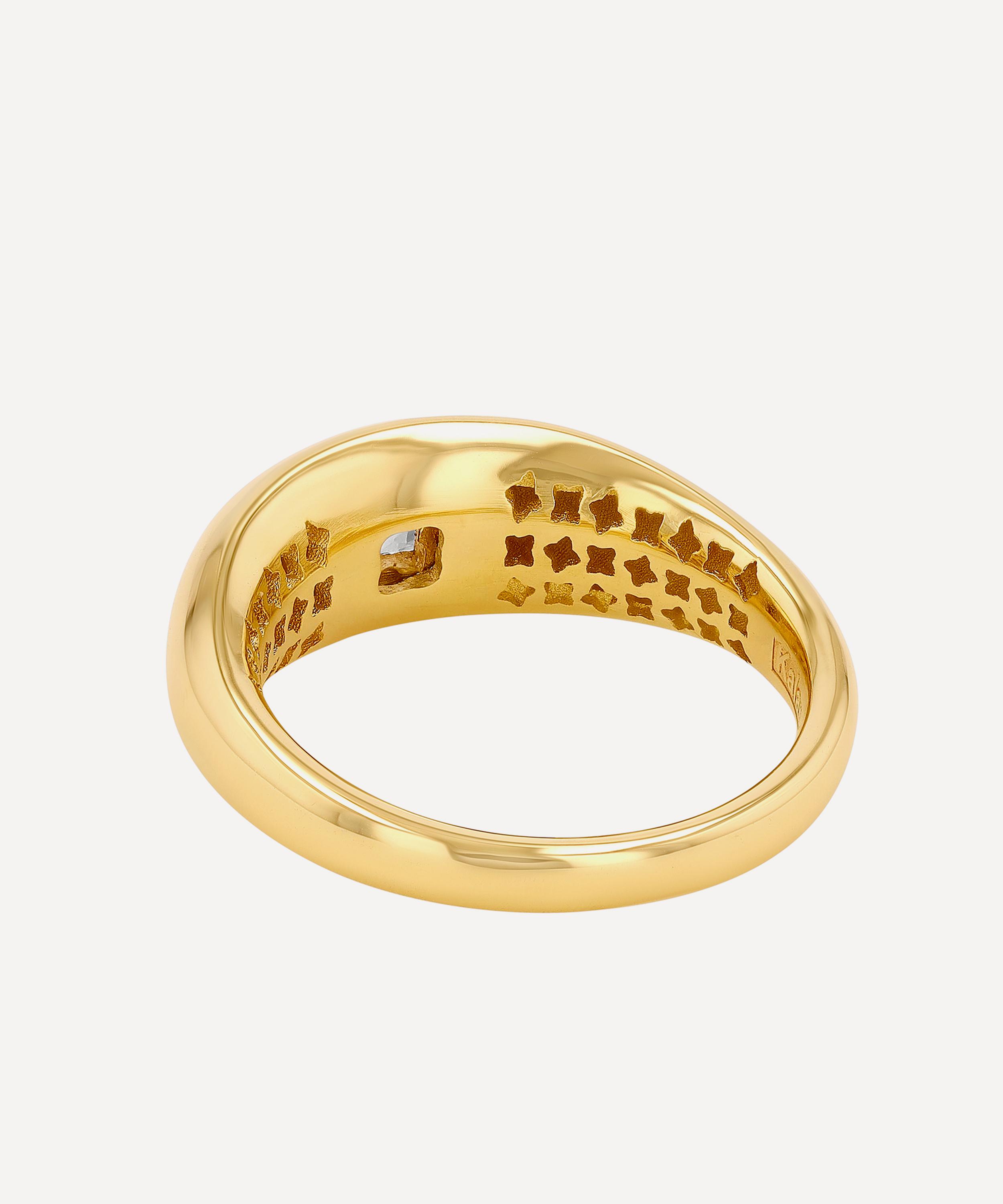 Suzanne Kalan - 14ct Gold Princess Cut Rose de France Dome Ring image number 1