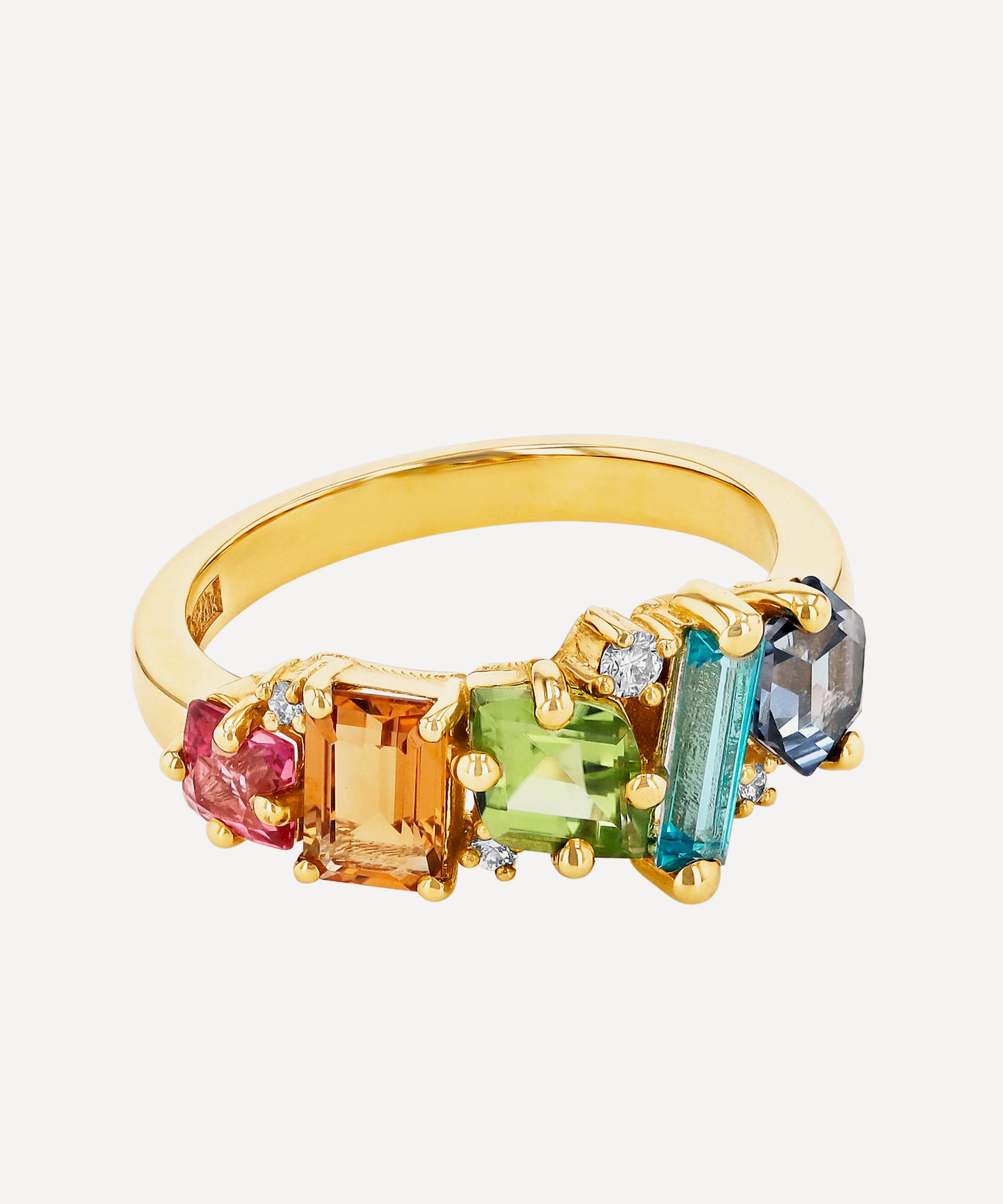 Suzanne Kalan - 14ct Gold Nadima Glimmer Band Ring image number 0