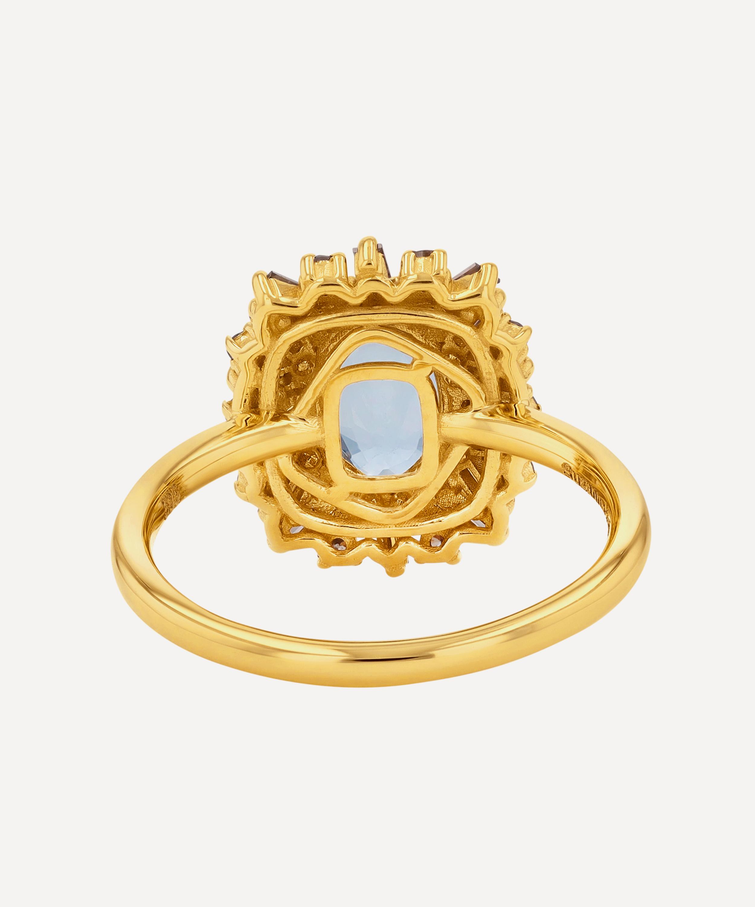 Suzanne Kalan - 14ct Gold One-of-a-Kind Oval Sapphire Diamond Portrait Ring image number 1