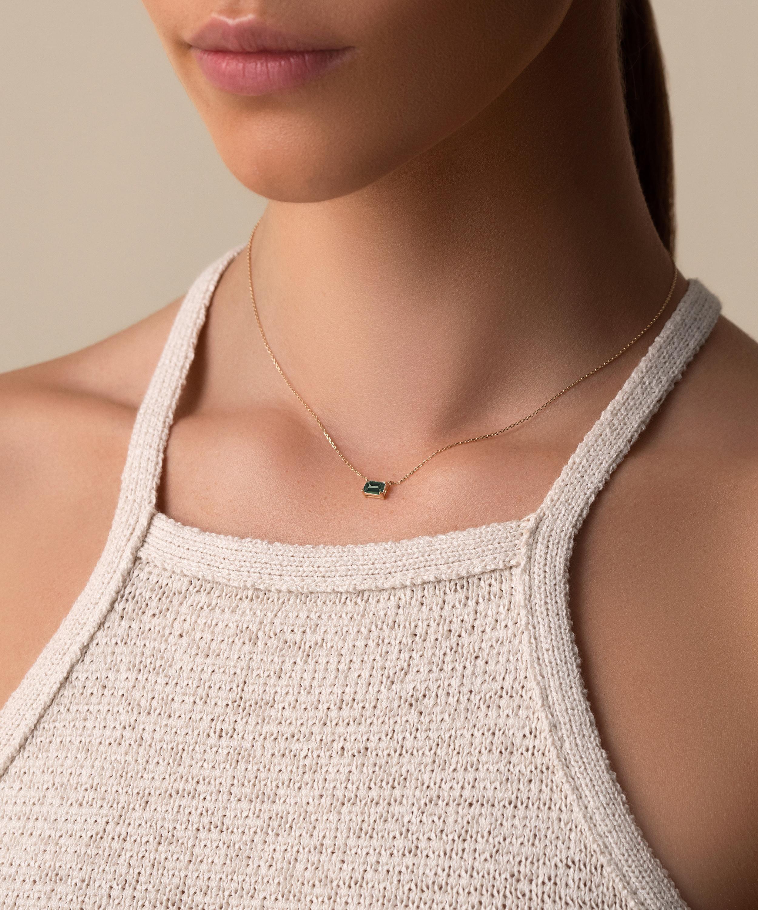 Suzanne Kalan - 14ct Gold Amalfi Green Envy Topaz Pendant Necklace image number 1