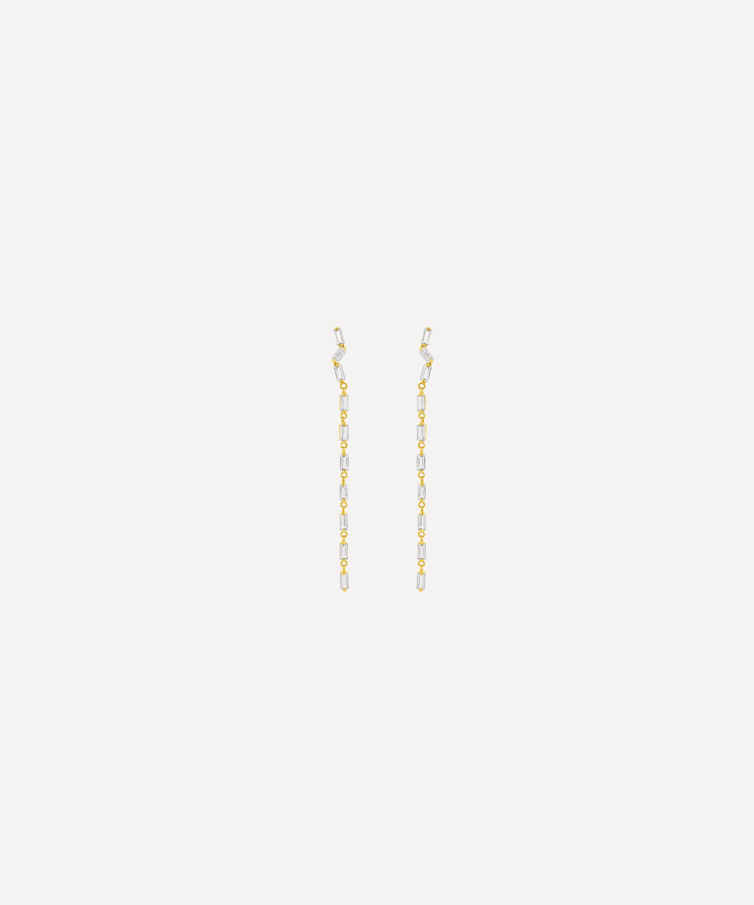 Suzanne Kalan - 14ct Gold White Topaz Drop Earrings image number 0