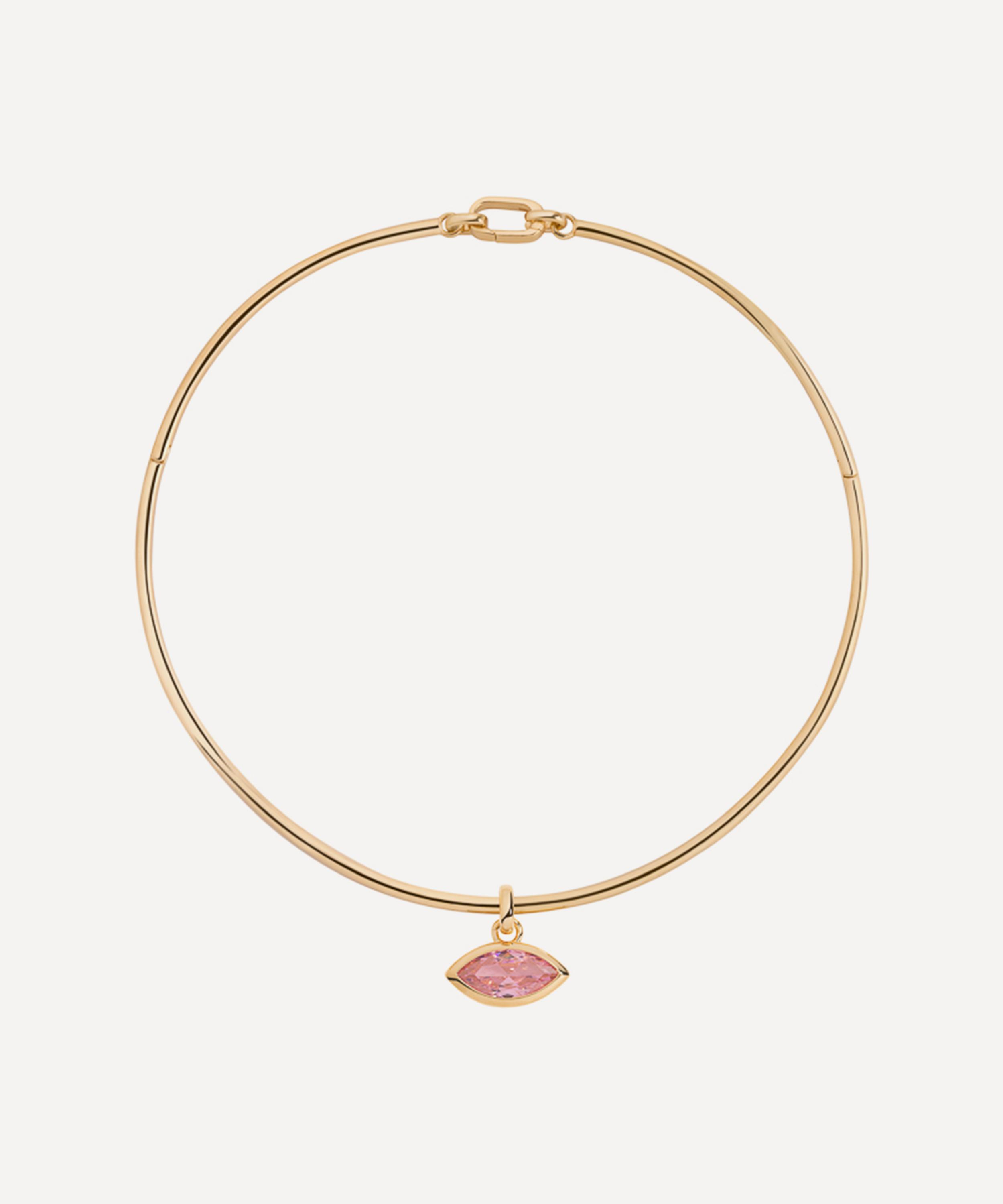 Martha Calvo - 14ct Gold-Plated Pink Eye Choker Necklace