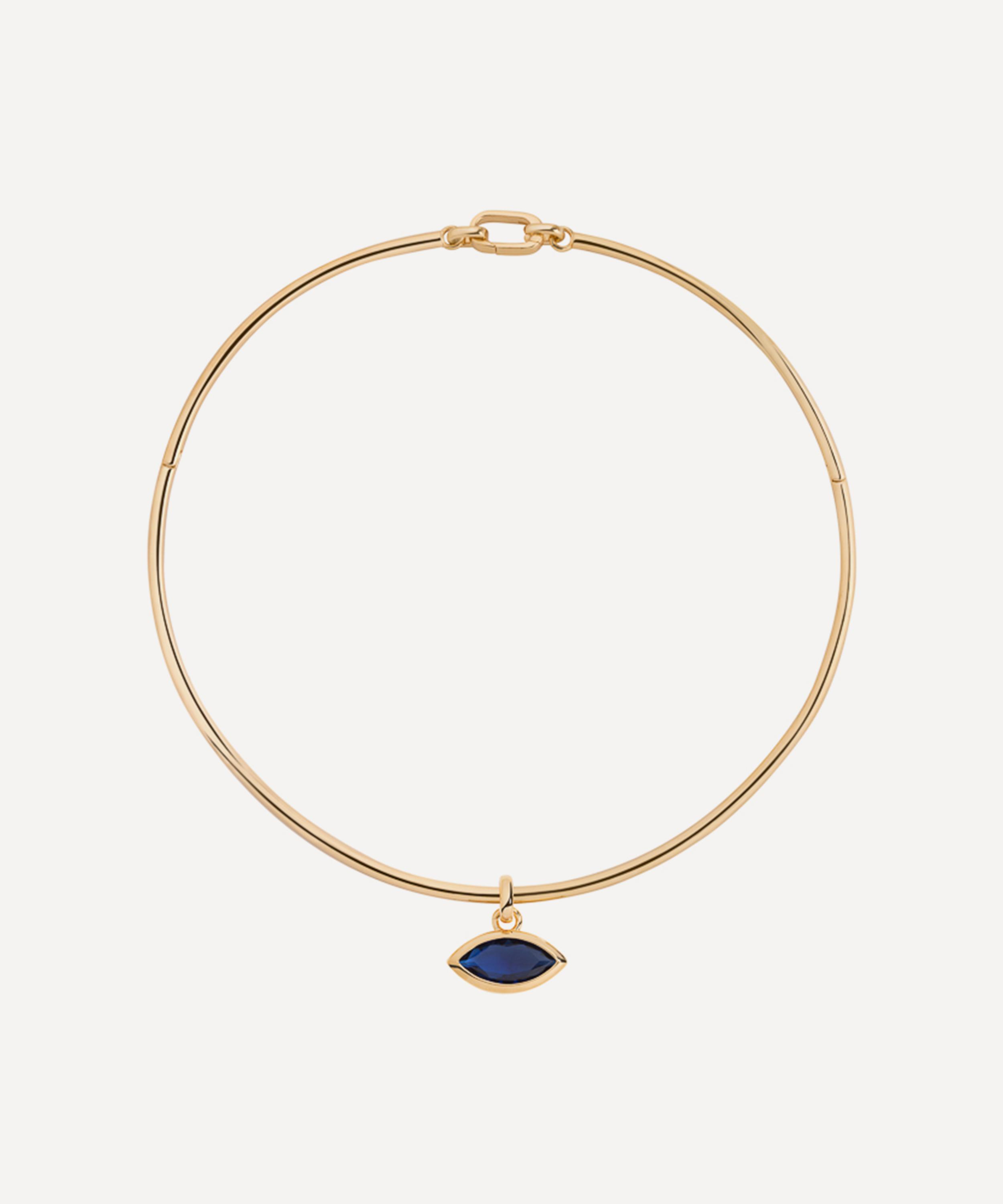 Martha Calvo - 14ct Gold-Plated Blue Eye Choker Necklace