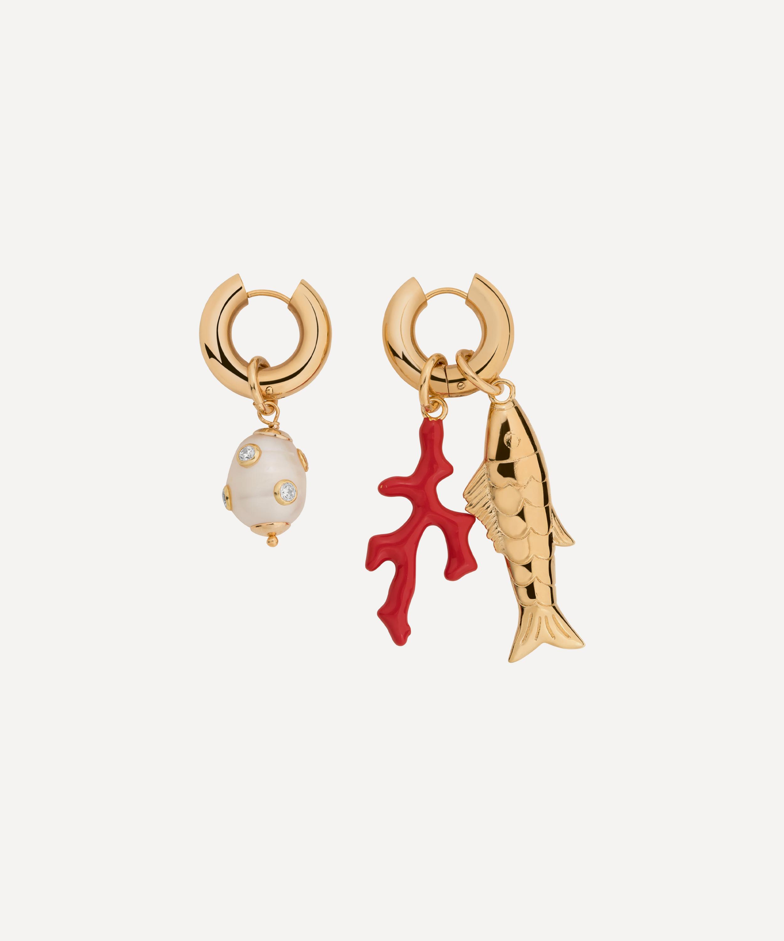 Martha Calvo - 14ct Gold-Plated Reef Hoop Earrings
