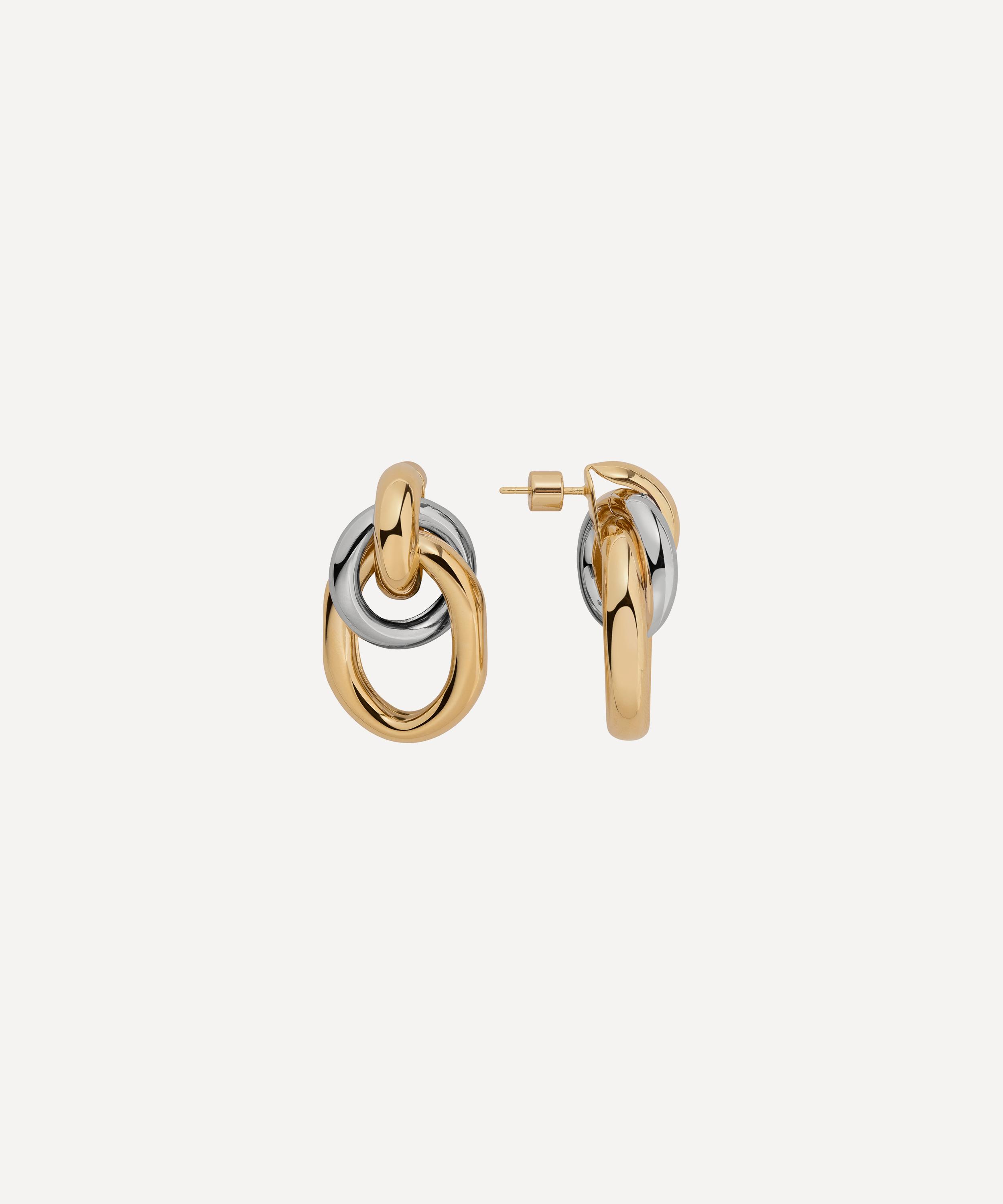 Martha Calvo - 14ct Gold-Plated Two-Tone Ami Drop Earrings image number 0